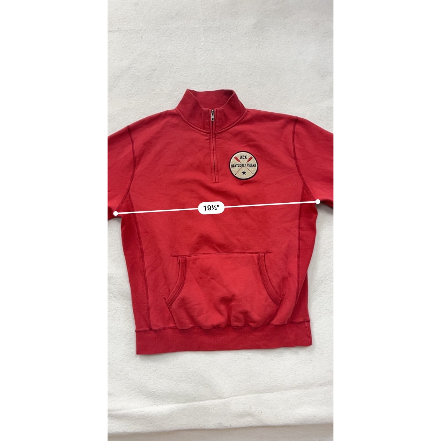 Ack Nantucket Island Red 1/4 Zip Pullover Sweatshirt #8191