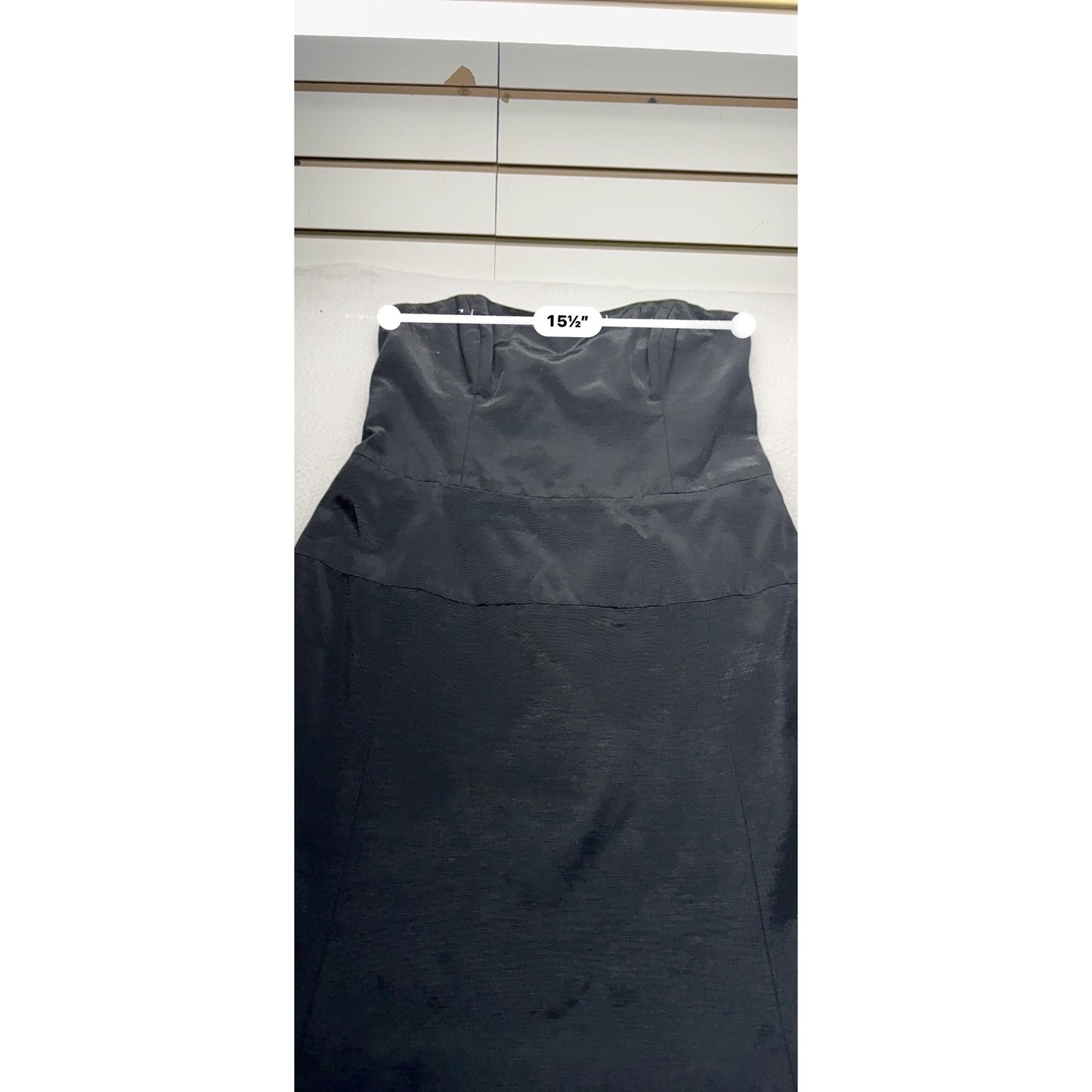 Nicole Miller Black Satin Strapless Gown Size 12 312B