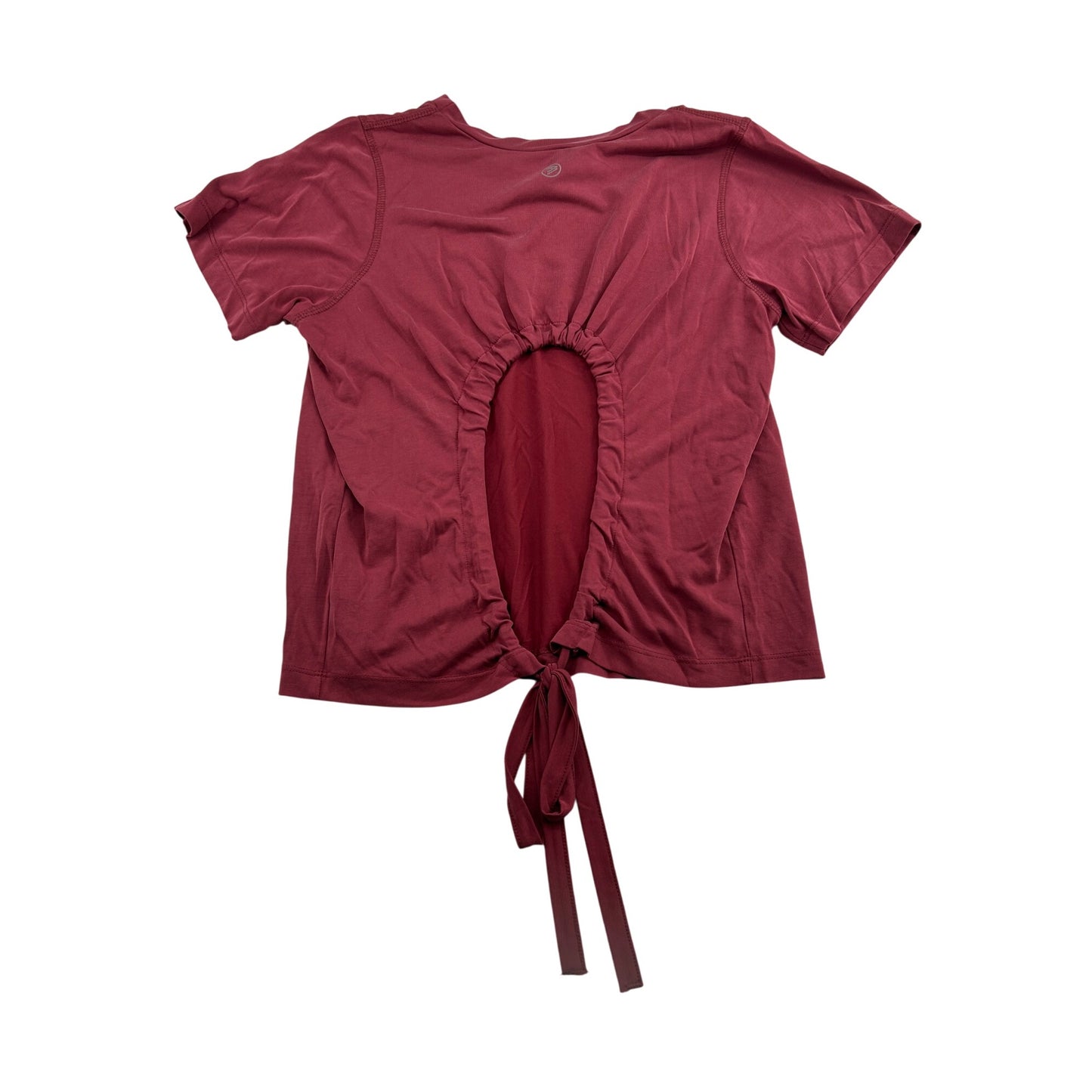 Womens Burgundy Open-Back Tie T-Shirt #6429