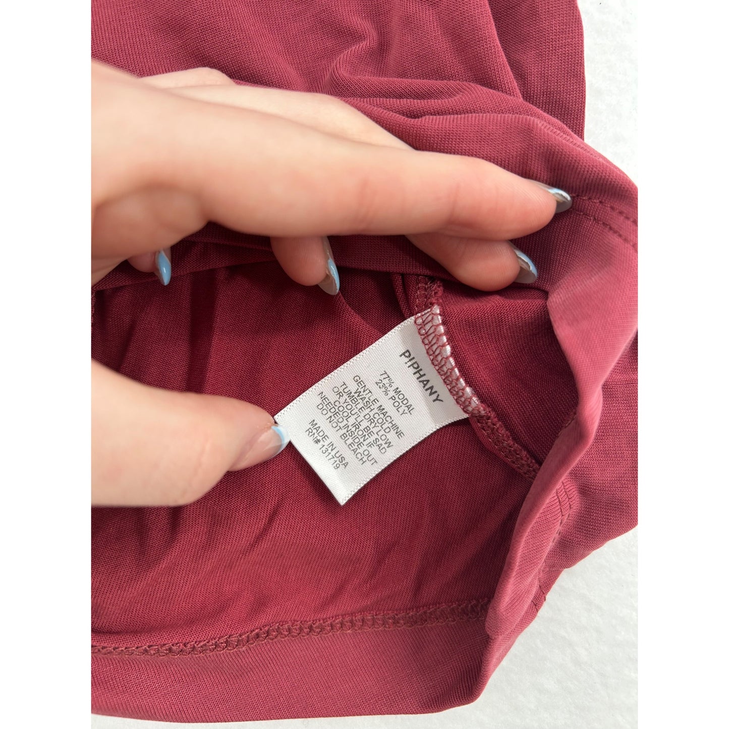 Womens Burgundy Open-Back Tie T-Shirt #6429