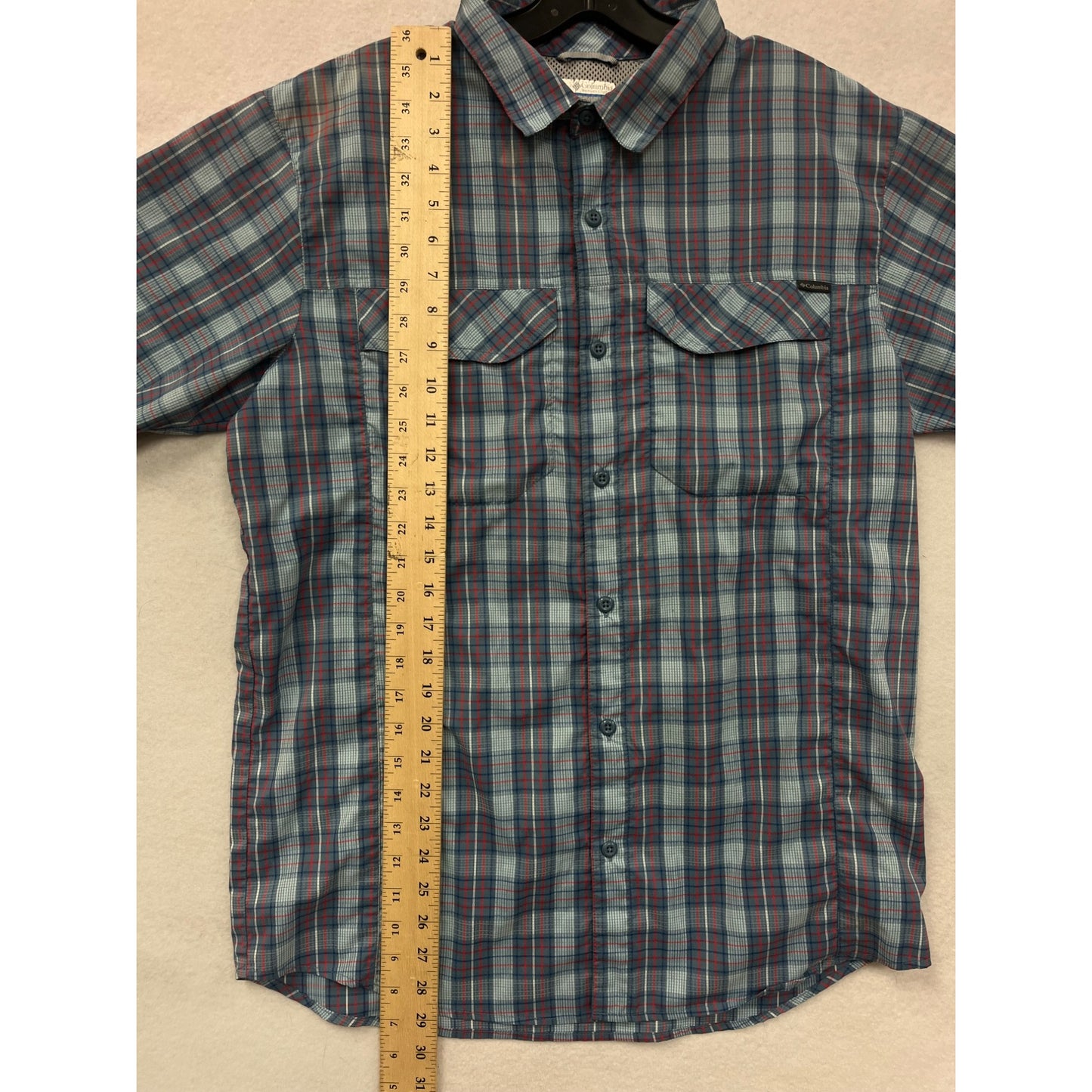 Mens Medium Columbia Sportswear Plaid Button-Up Shirt #6528