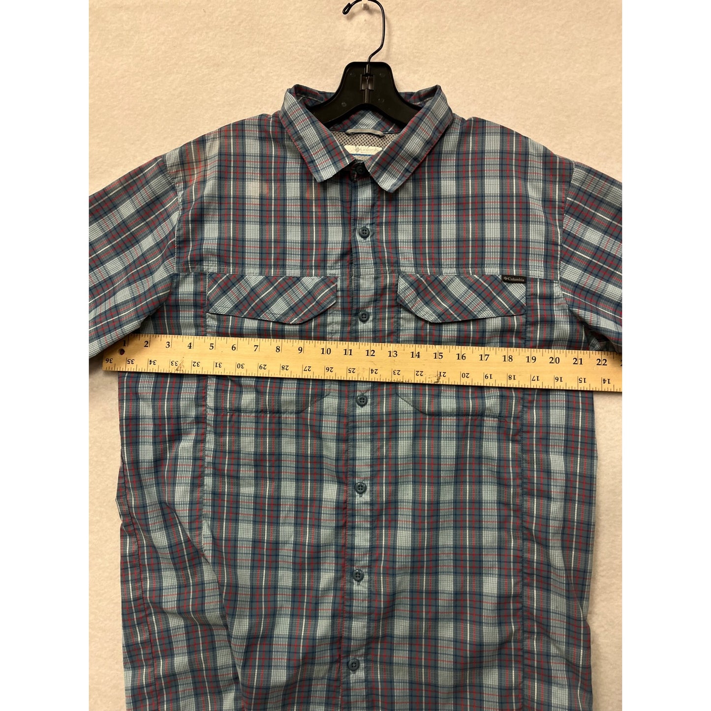 Mens Medium Columbia Sportswear Plaid Button-Up Shirt #6528