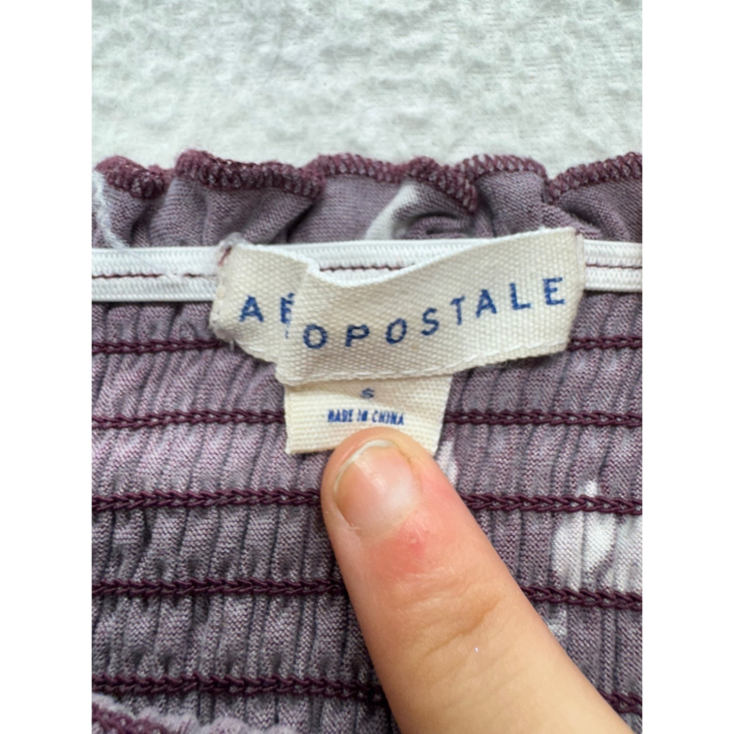 Aeropostale Burgundy Floral Smocked Off-Shoulder Top SZ S #7761