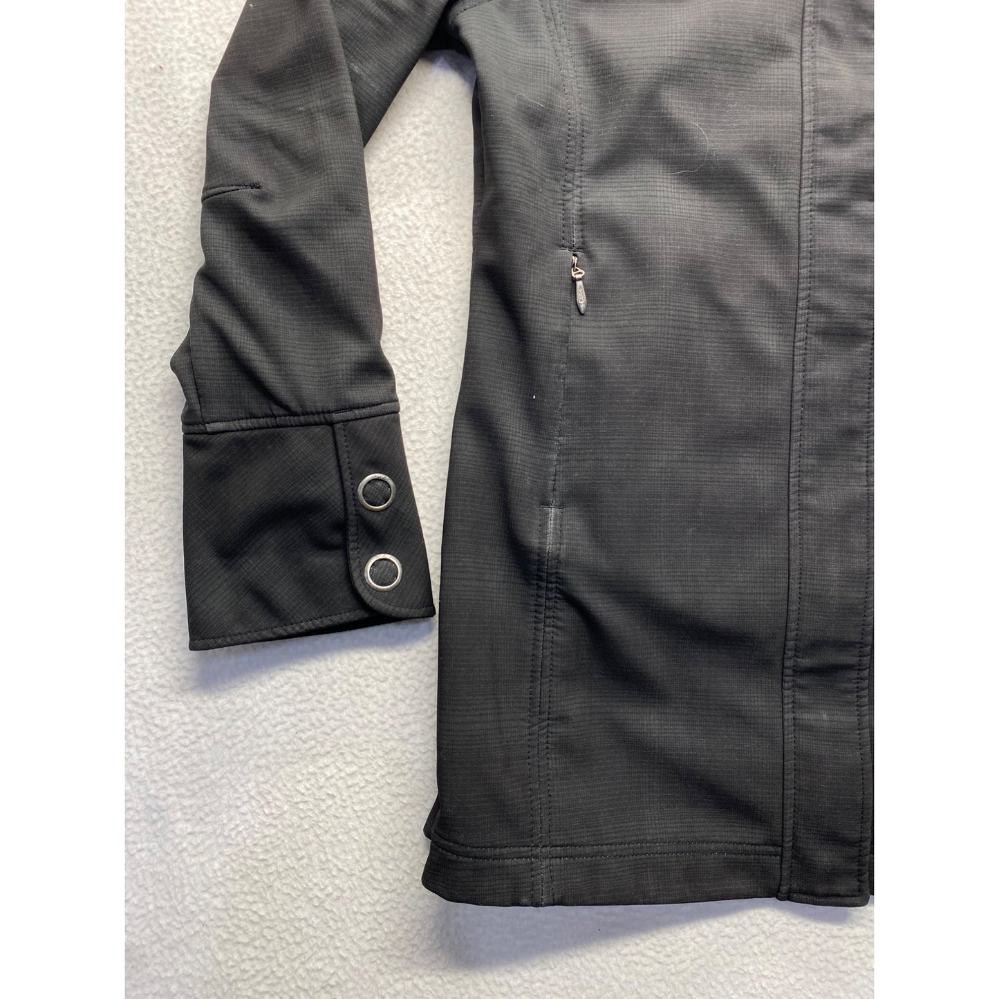 Woolrich Womens Medium Black Polyester Coat Jacket With Stand Collar & Buttoned Cuffs #7095