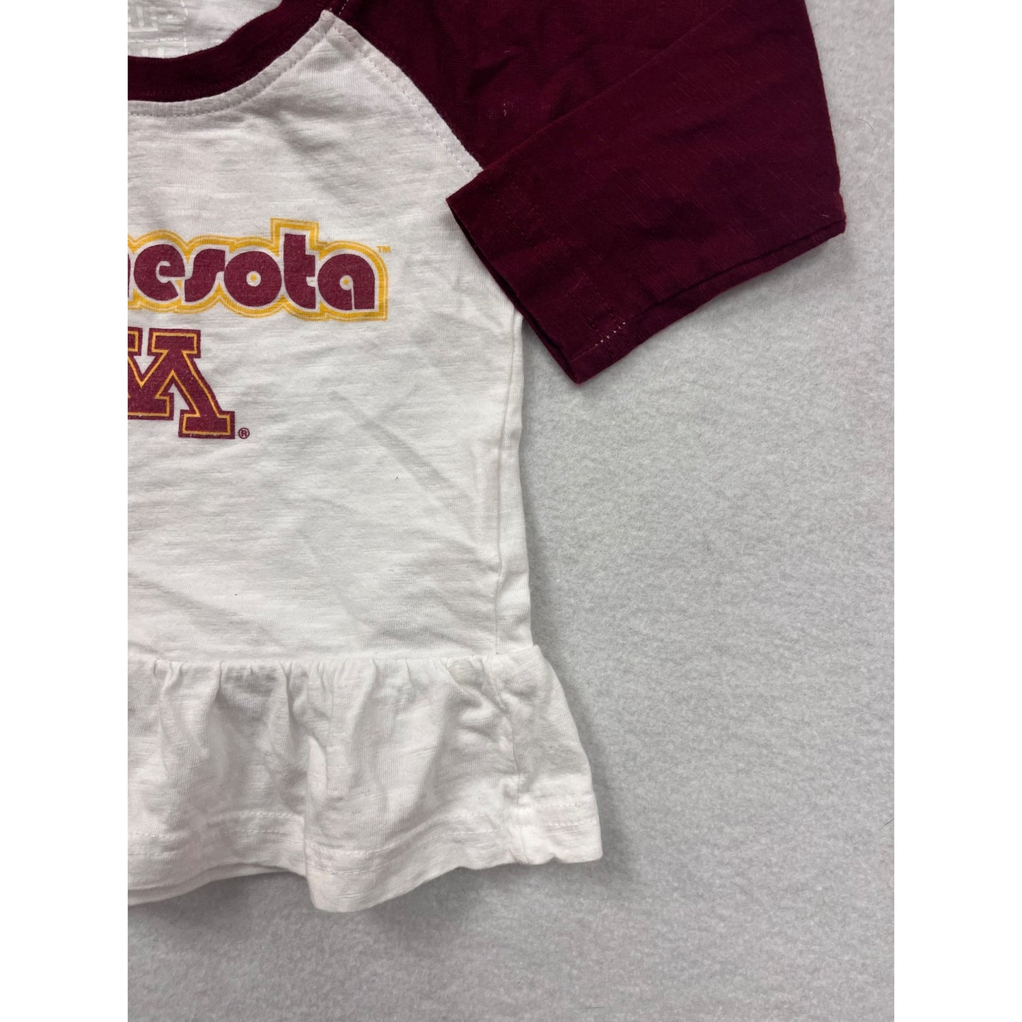 University of Minnesota Raglan Baby Peplum Top #6077