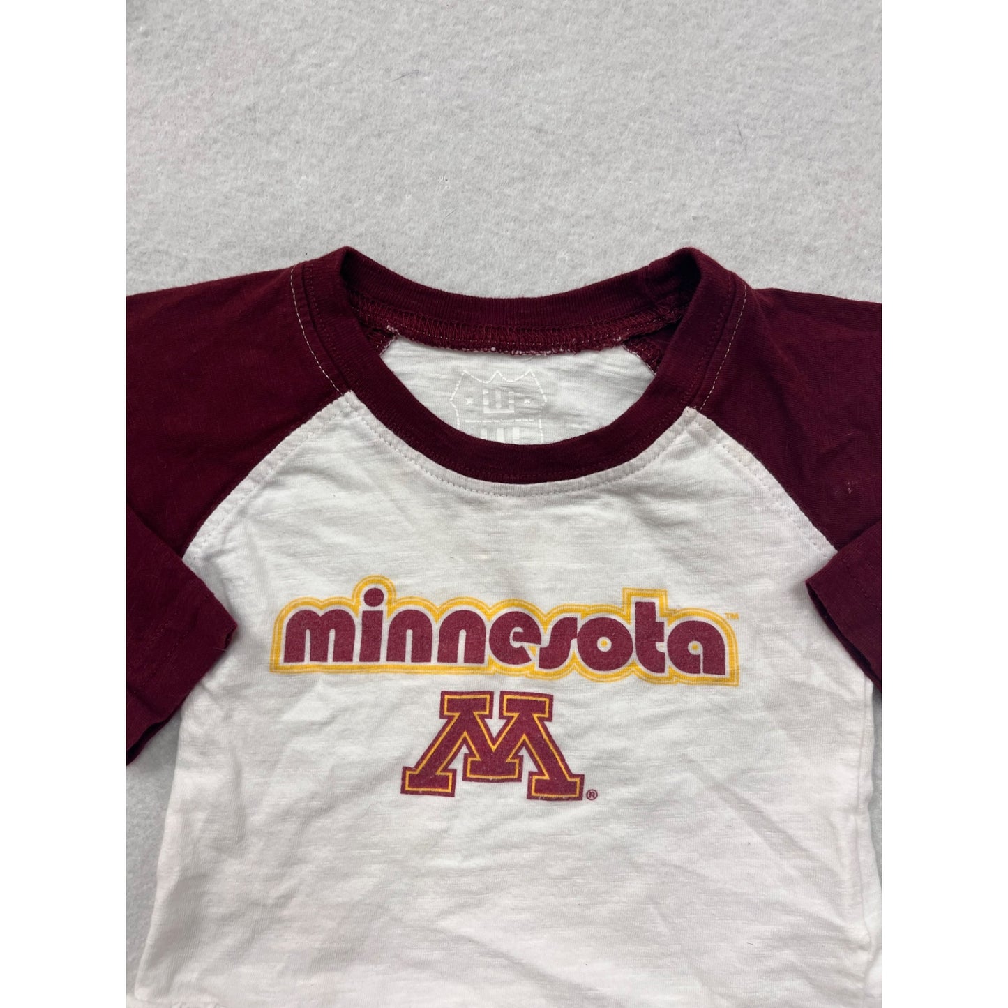 University of Minnesota Raglan Baby Peplum Top #6077