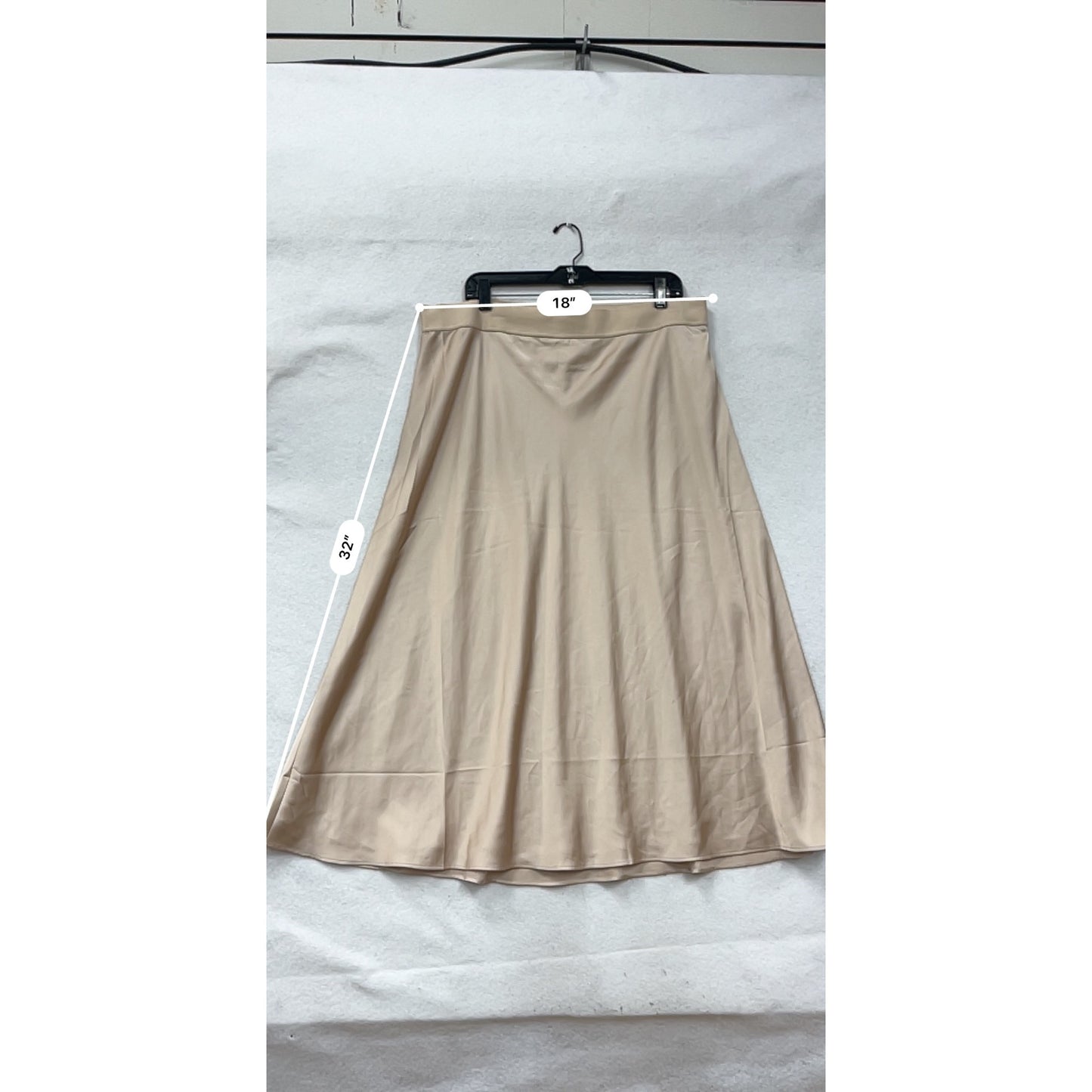 Chicos Black Label Beige A-Line Midi Skirt Sz 18 #8819
