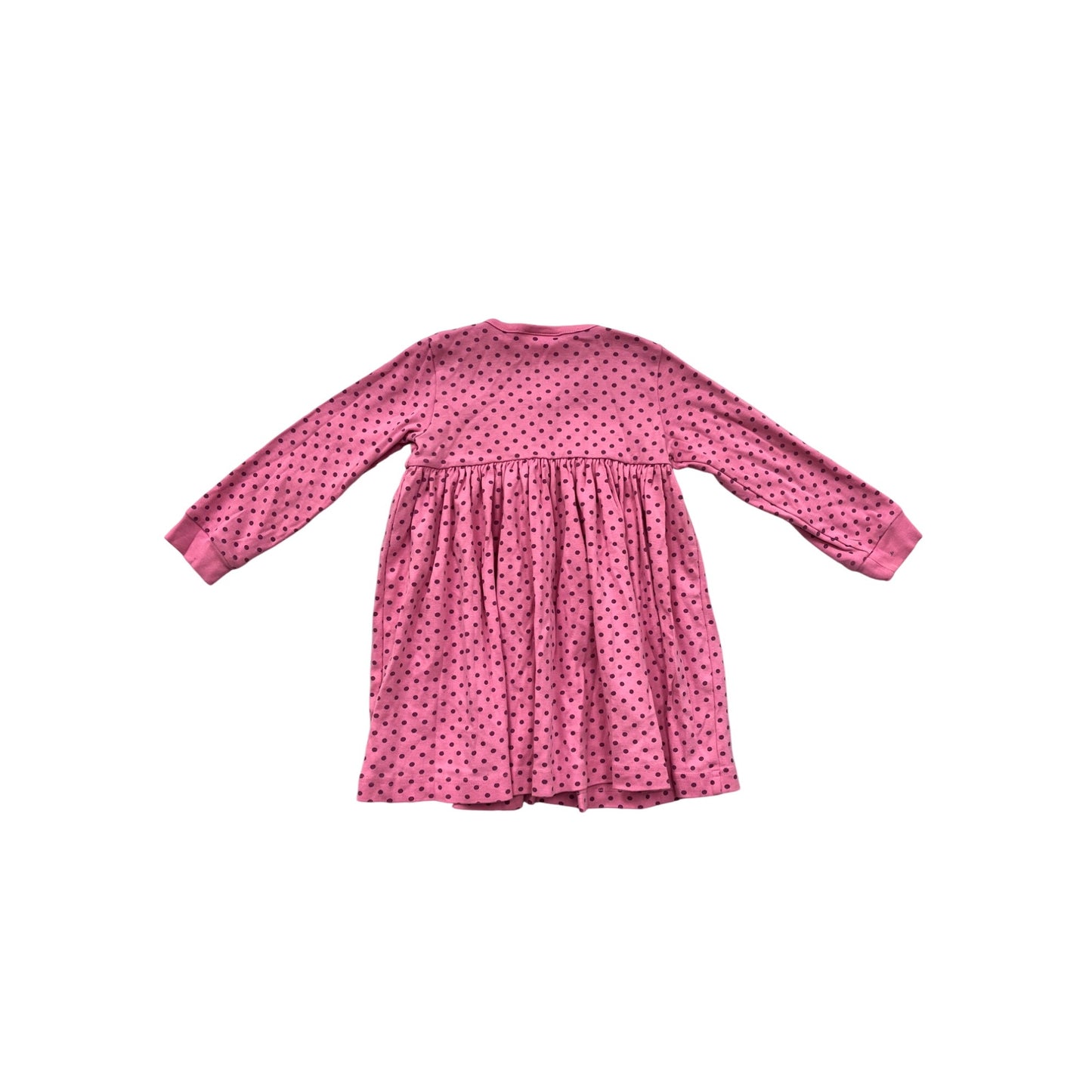 Hanna Andersson Pink Polka Dot Long Sleeve Dress Cotton Toddler Girl #8385