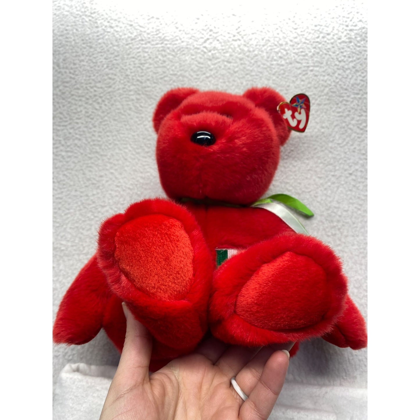 Ty Beanie Buddies Collection 1999 Osito Bear Red With Mexican Flag Plush 14" #7081