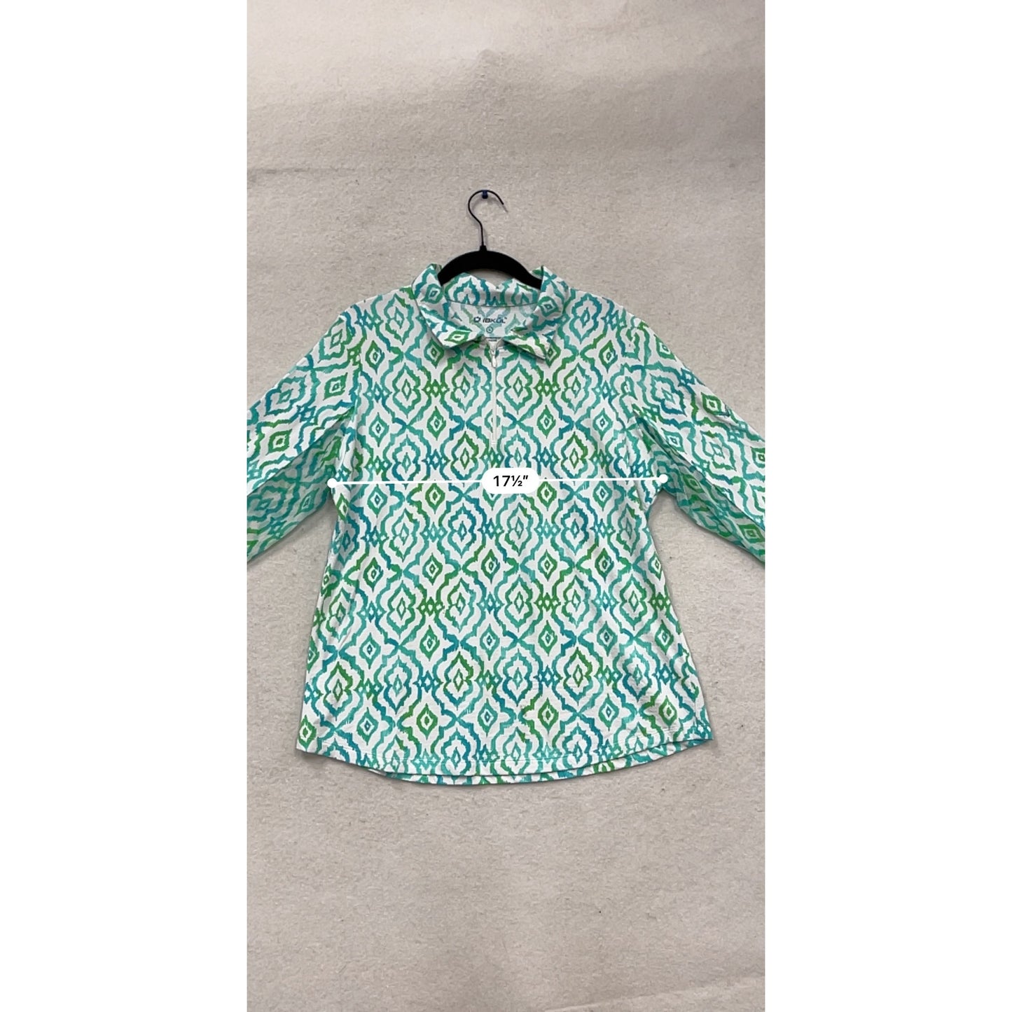 Ibkul Long Sleeve Zip Pullover Shirt L #653A