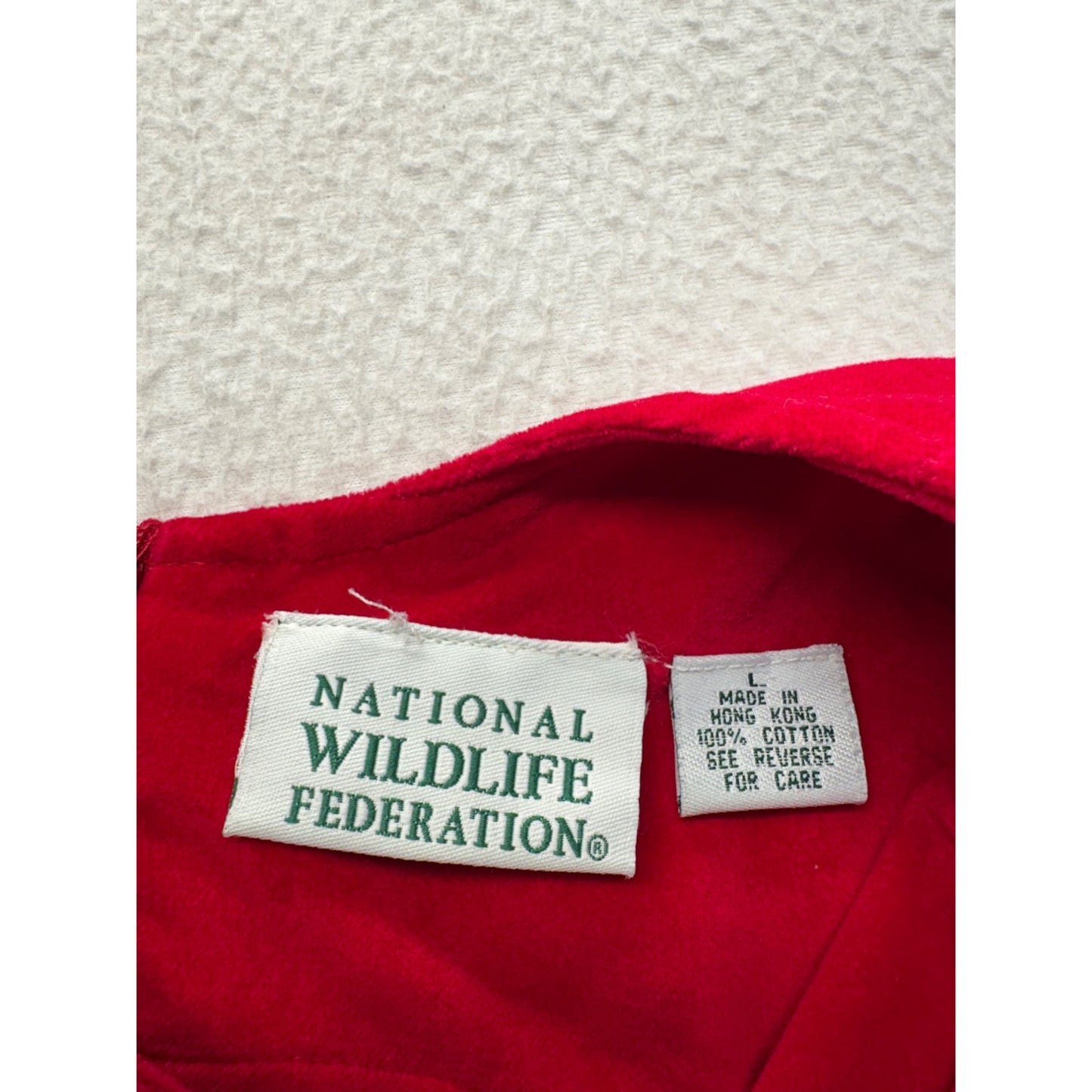 Vintage National Wildlife Federation Red Velvet Kids Dress #7652