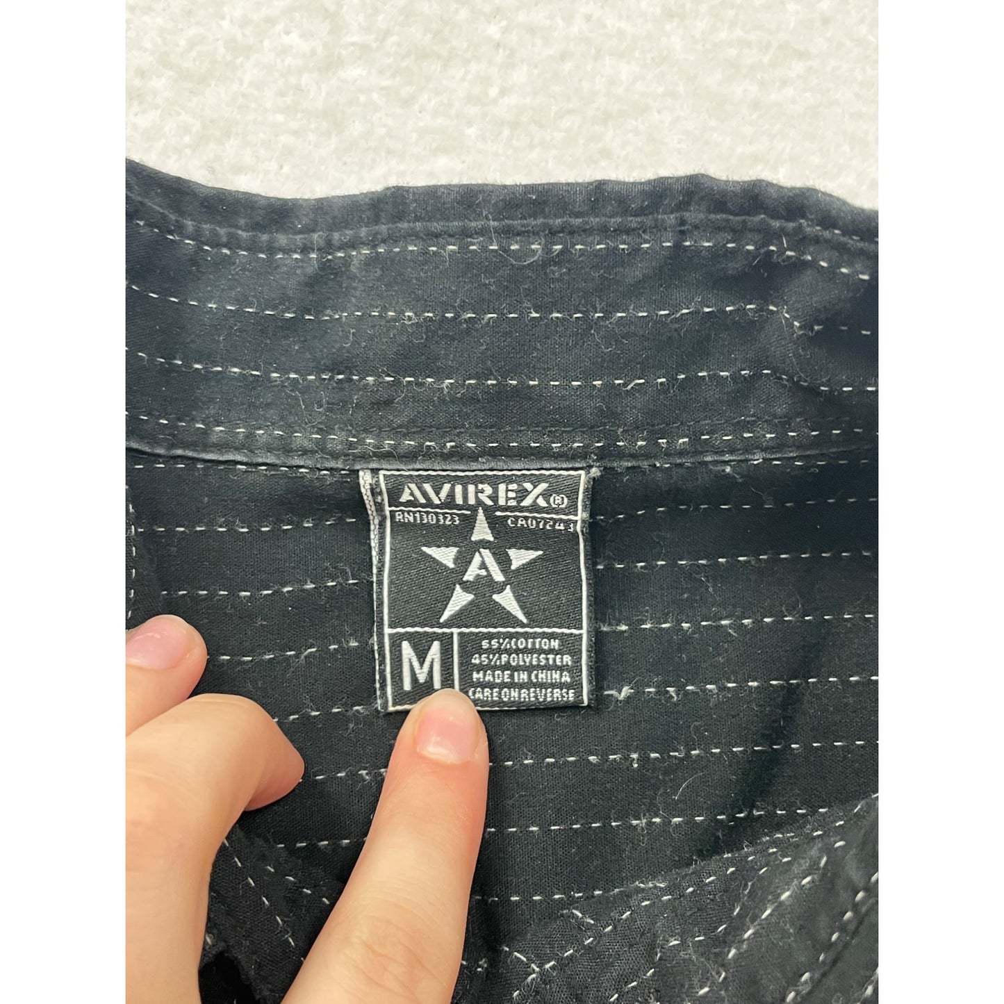 Amirex Black Pinstripe Long Sleeve Shirt #8314