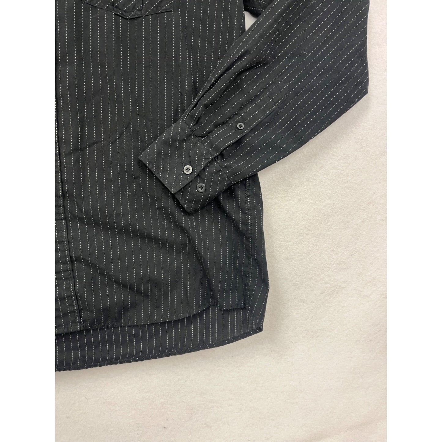Amirex Black Pinstripe Long Sleeve Shirt #8314