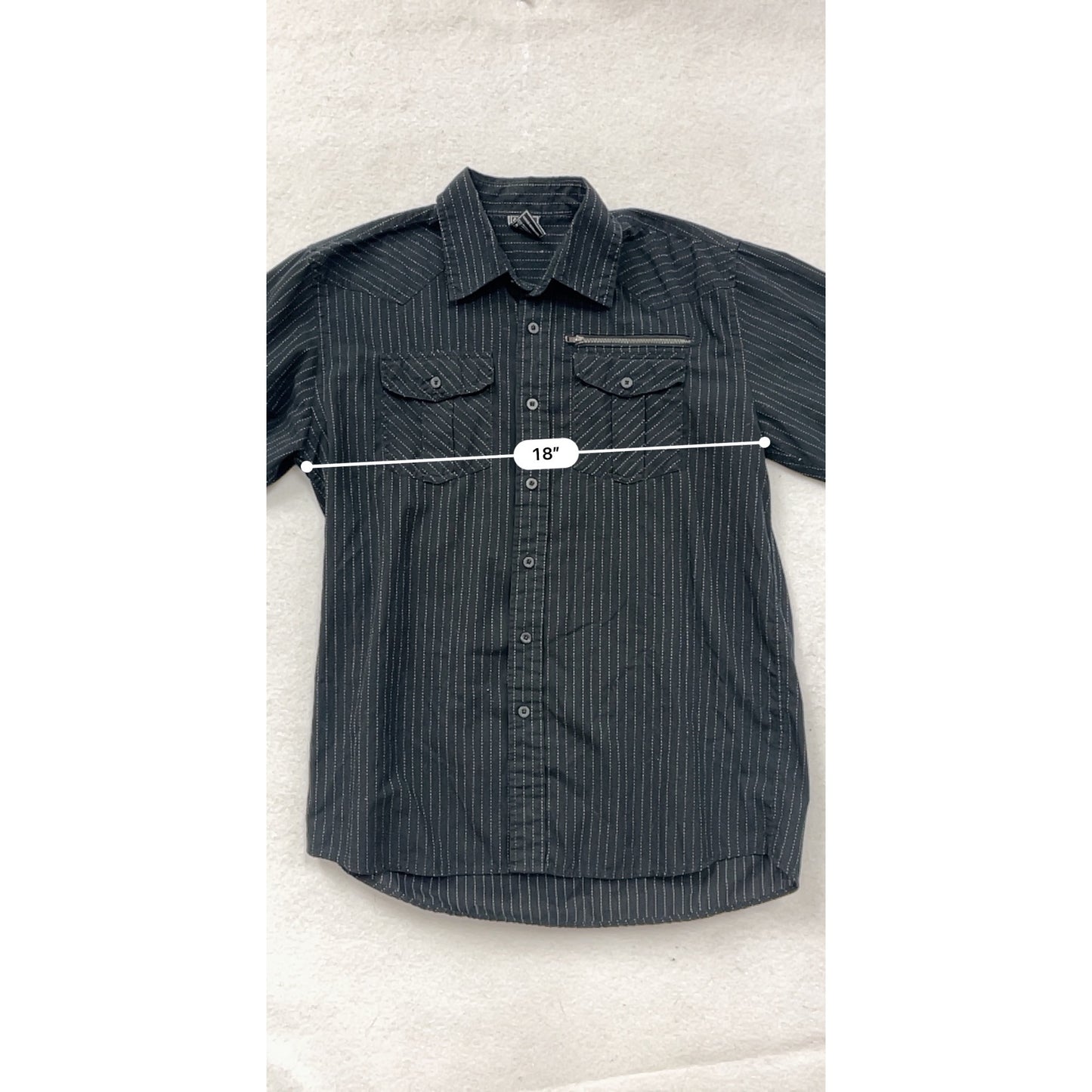 Amirex Black Pinstripe Long Sleeve Shirt #8314