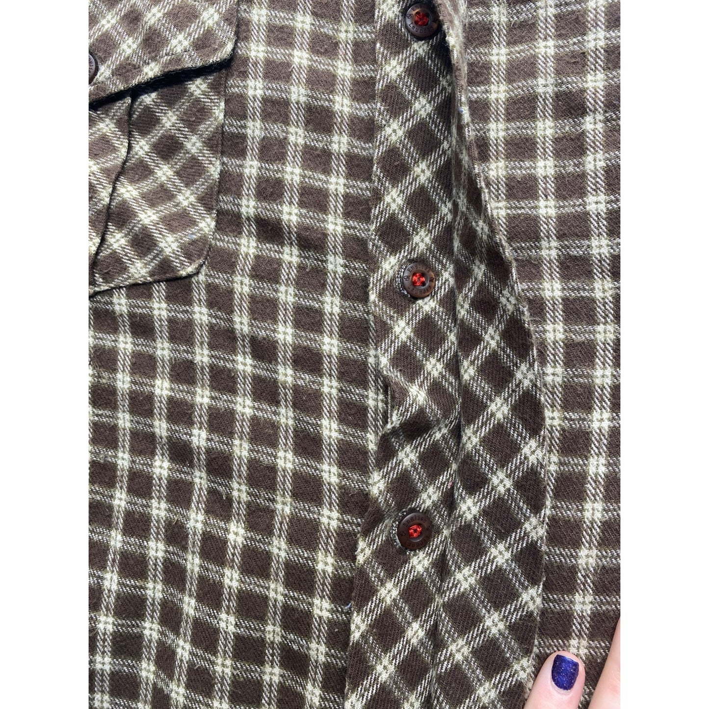 English Laundry Mens Brown Plaid Embroidered Button-Up Shirt #5884