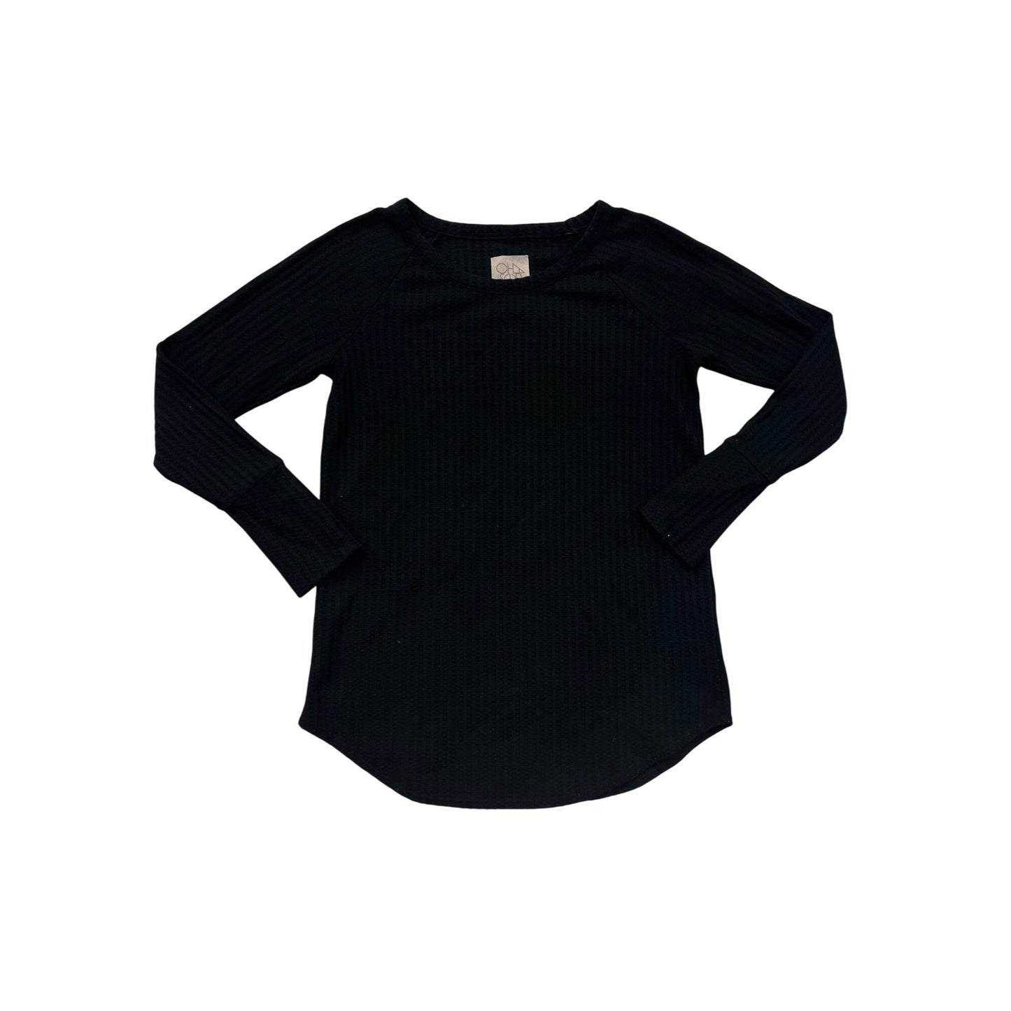 Chaser Womens Black Ribbed Long Sleeve Top #2913