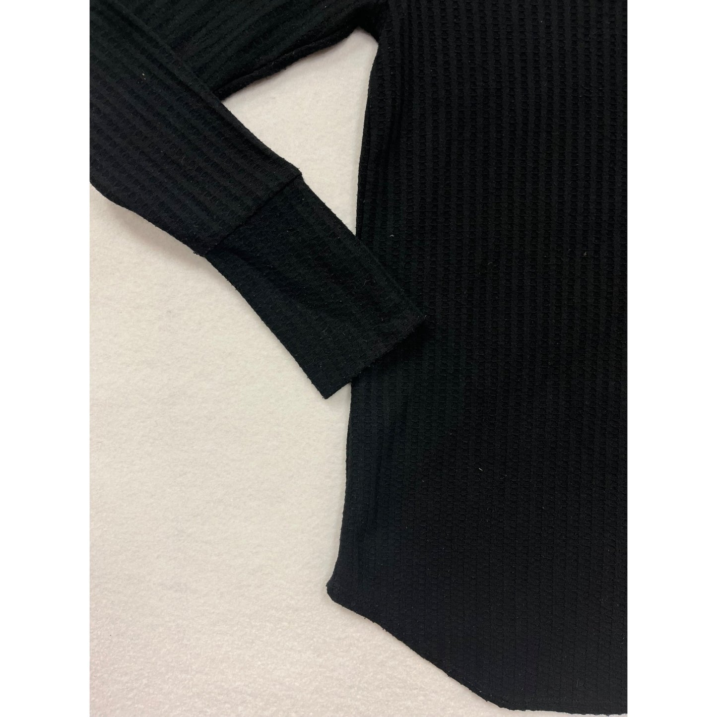 Chaser Womens Black Ribbed Long Sleeve Top #2913