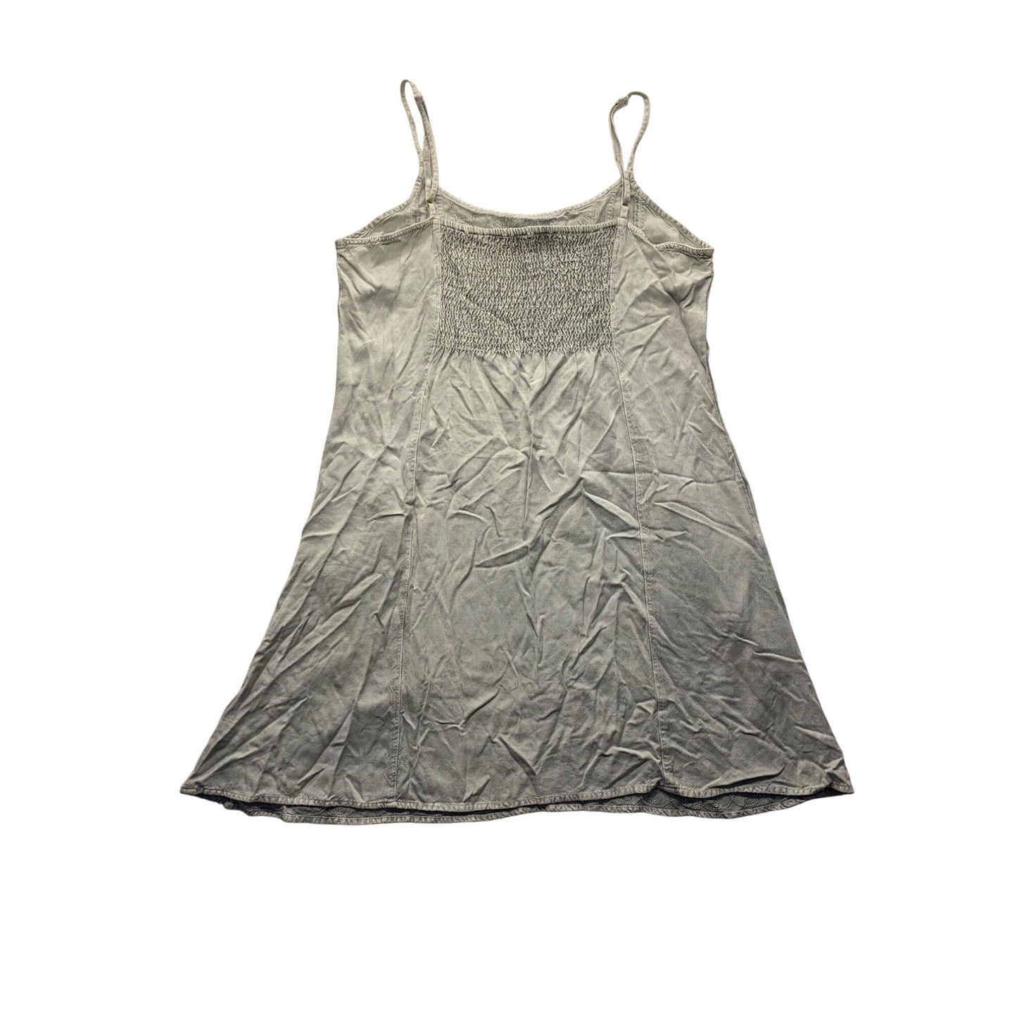Earthbound Trading Co. Gray Embroidered Sleeveless Dress With Pockets #7331