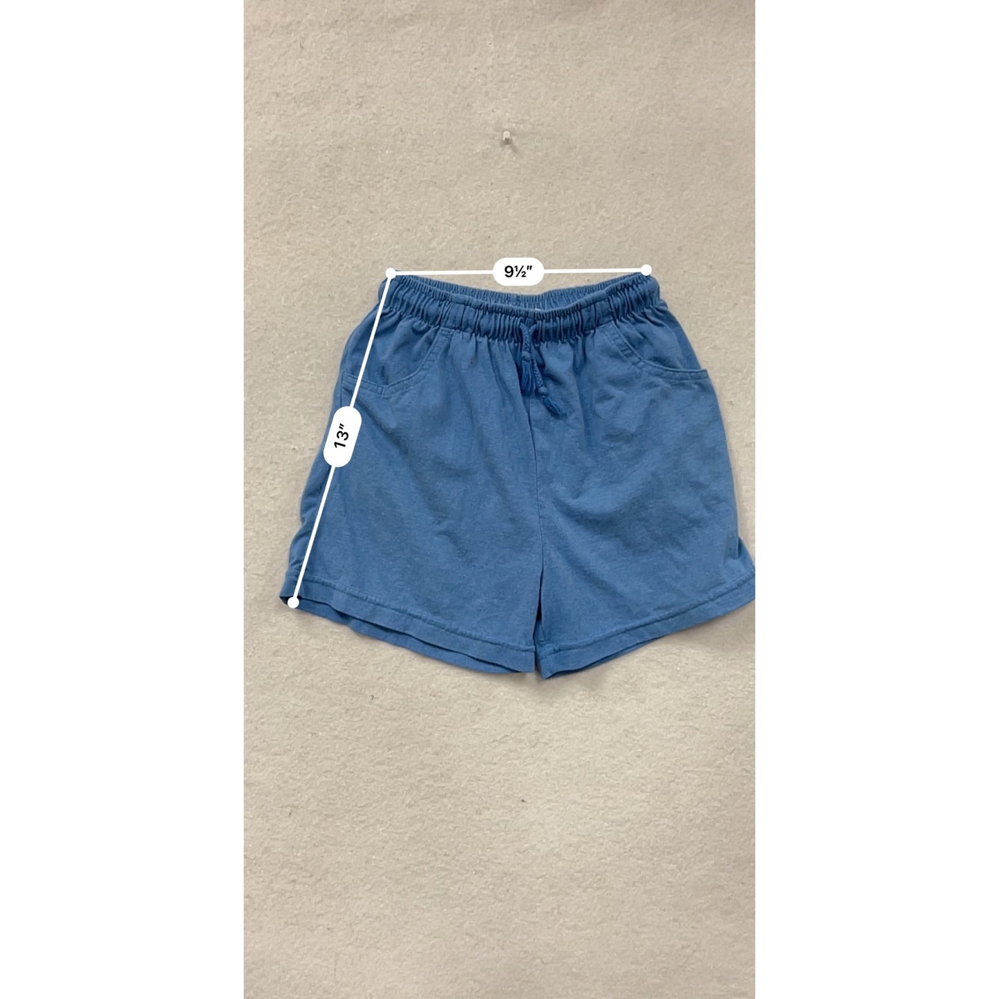 Vintage Girls Blue Basic Editions Elastic Waist Casual Shorts Cotton Blend #8304