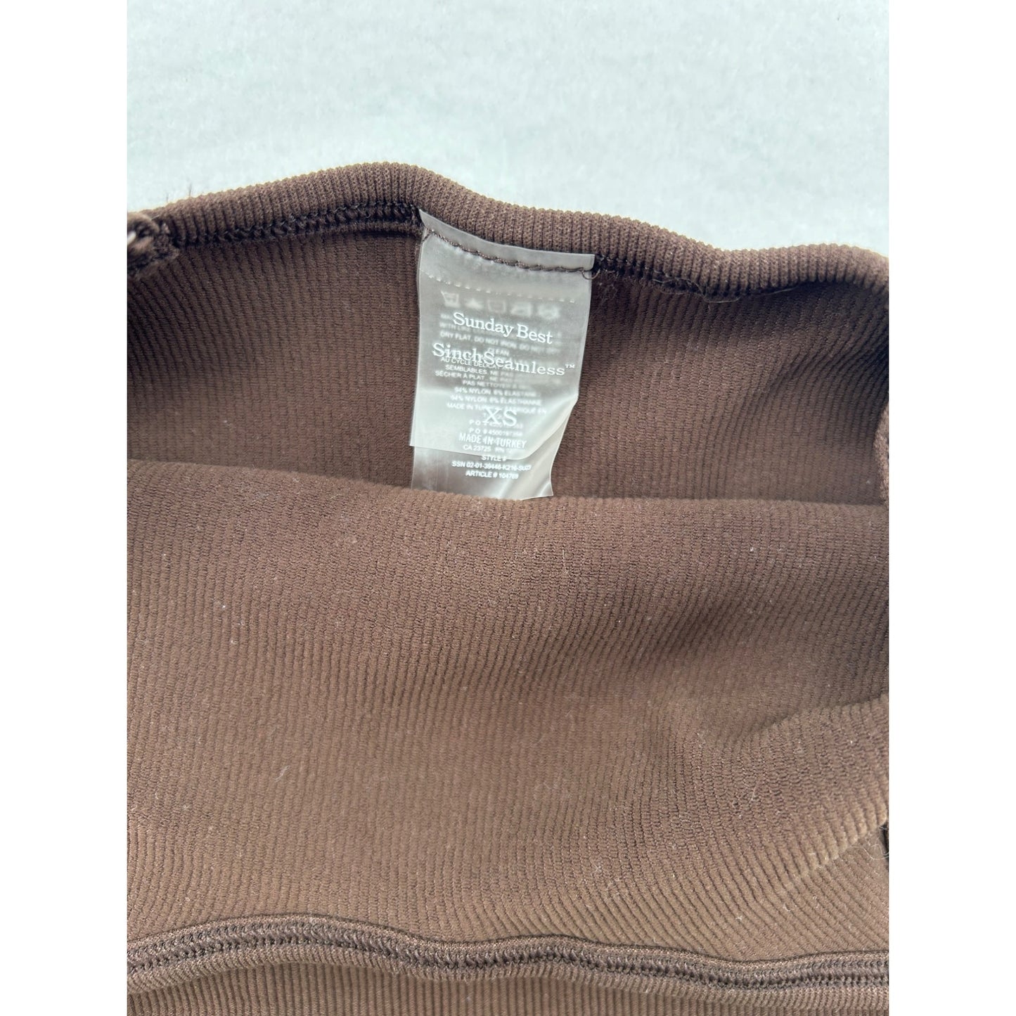 Sunday Best Brown Ribbed Seamless Bodysuit With Spaghetti Straps #6439