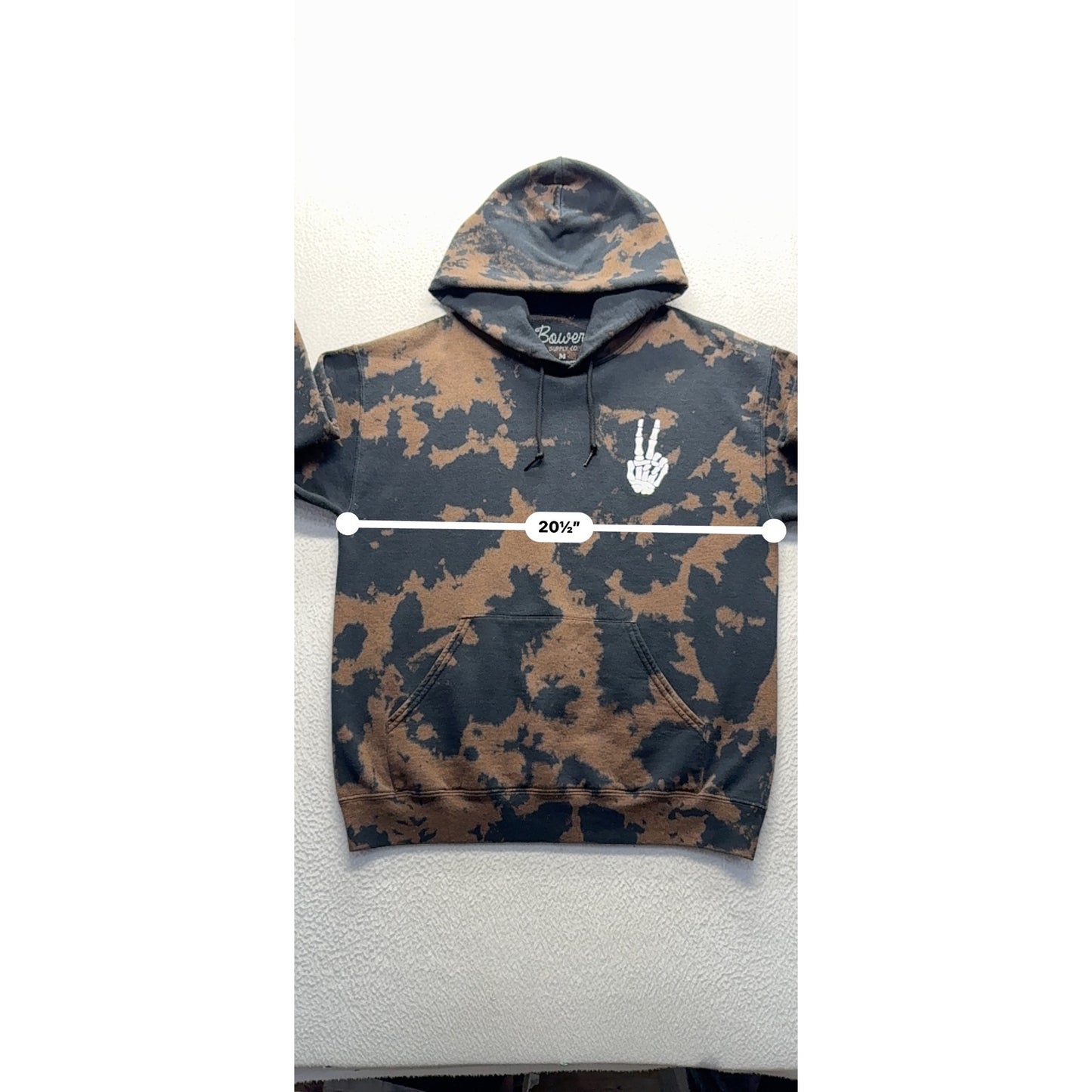 Bowery Supply Skeleton Hand Tie-Dye Hoodie Sweatshirt Graphic Pullover #147B