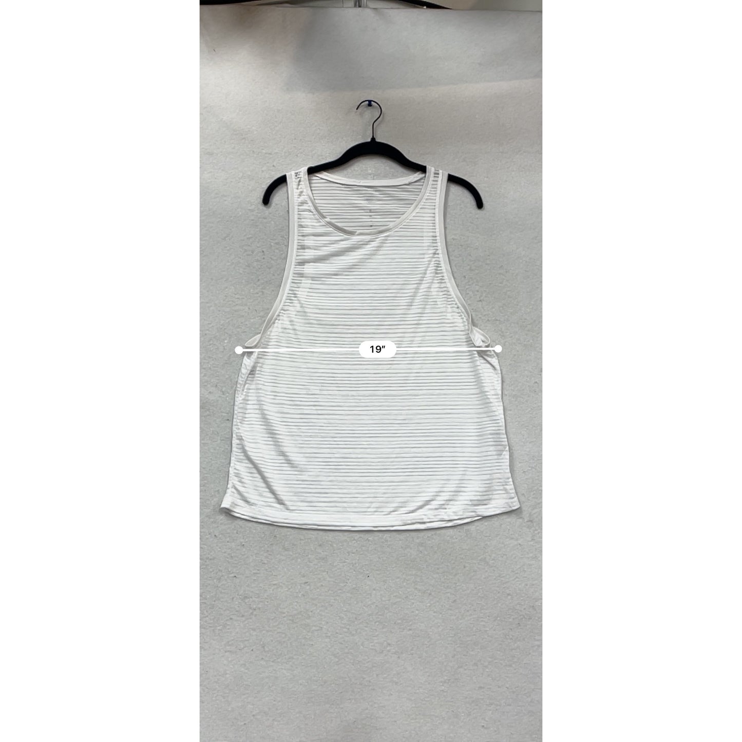 Tangerine White & Gray Striped Sleeveless Racerback Tank Top Medium #976A