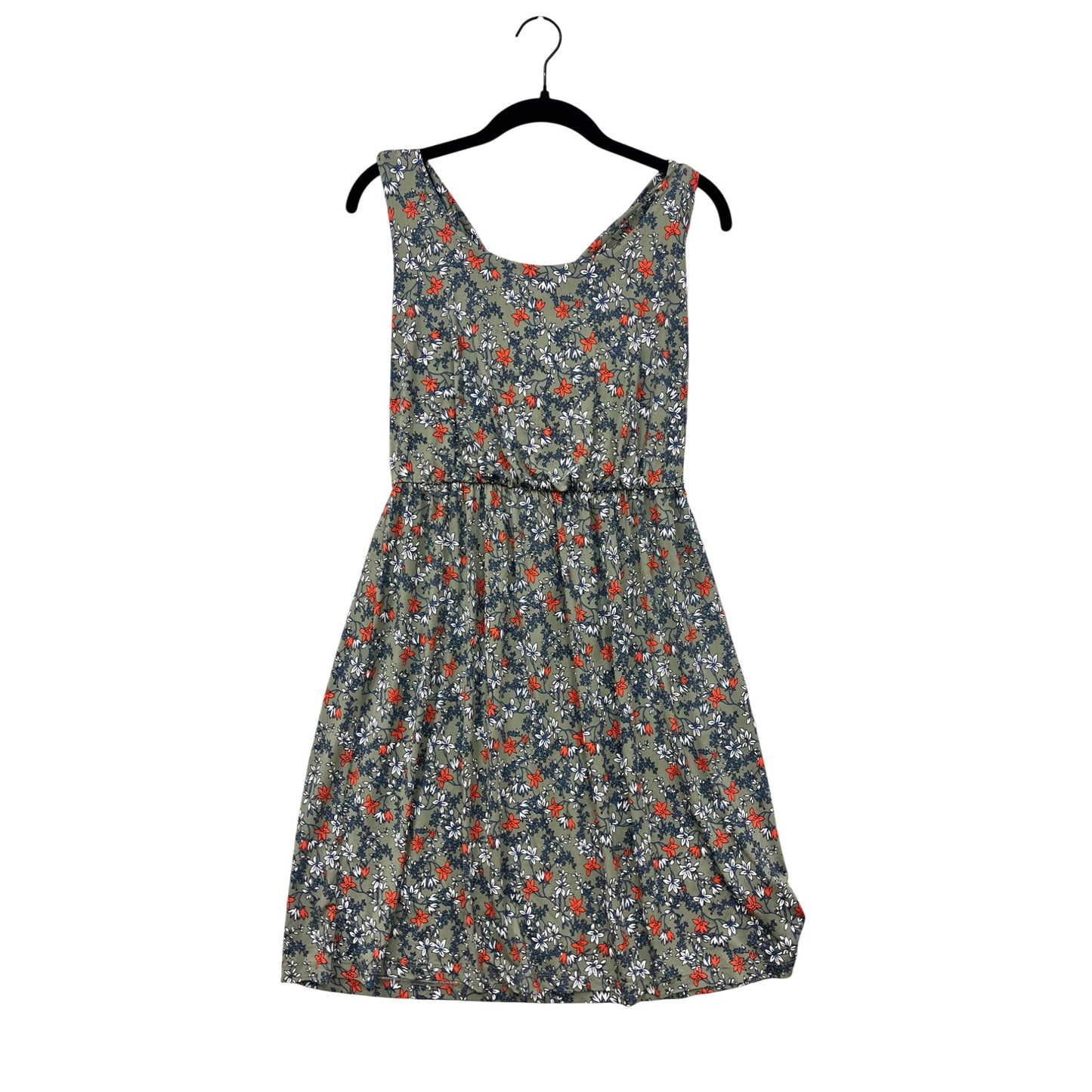 Kaileigh Womens Floral Print Sleeveless Cross Back Dress M #6770