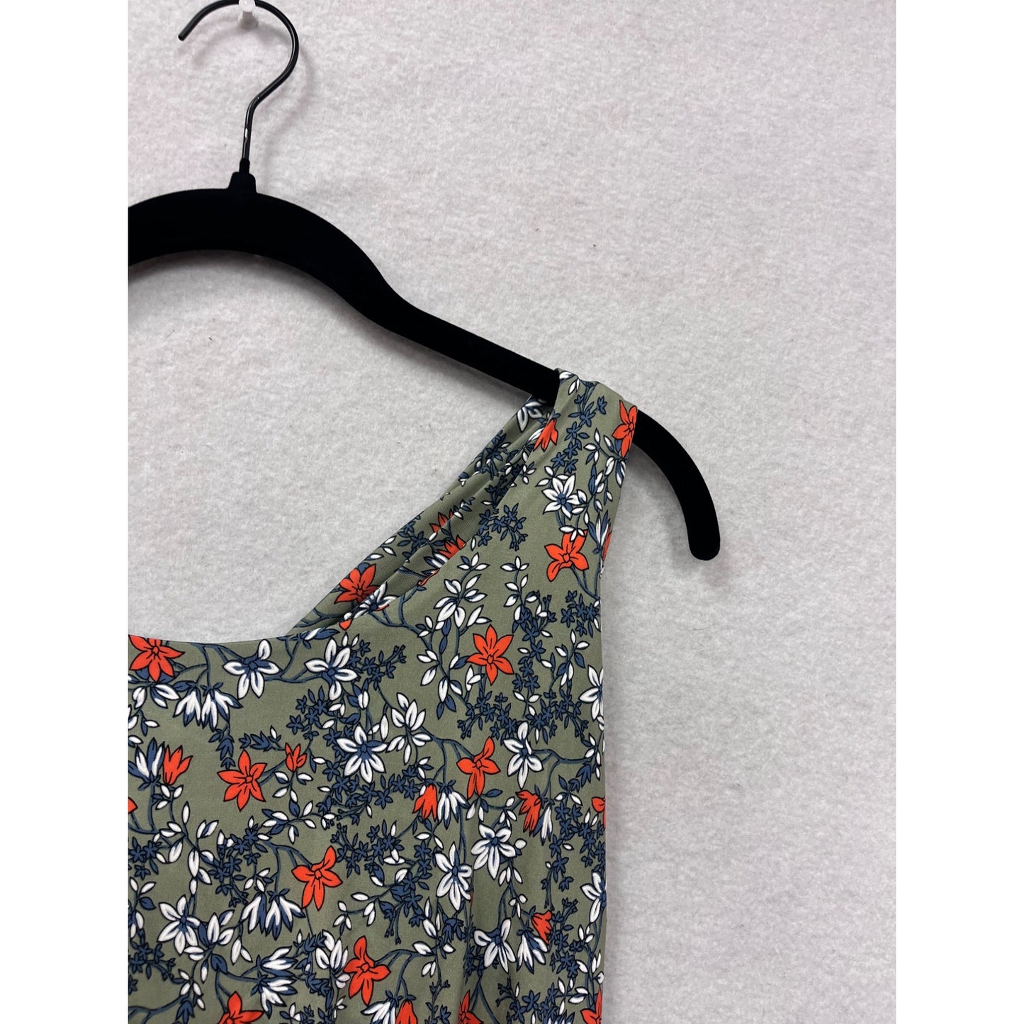 Kaileigh Womens Floral Print Sleeveless Cross Back Dress M #6770