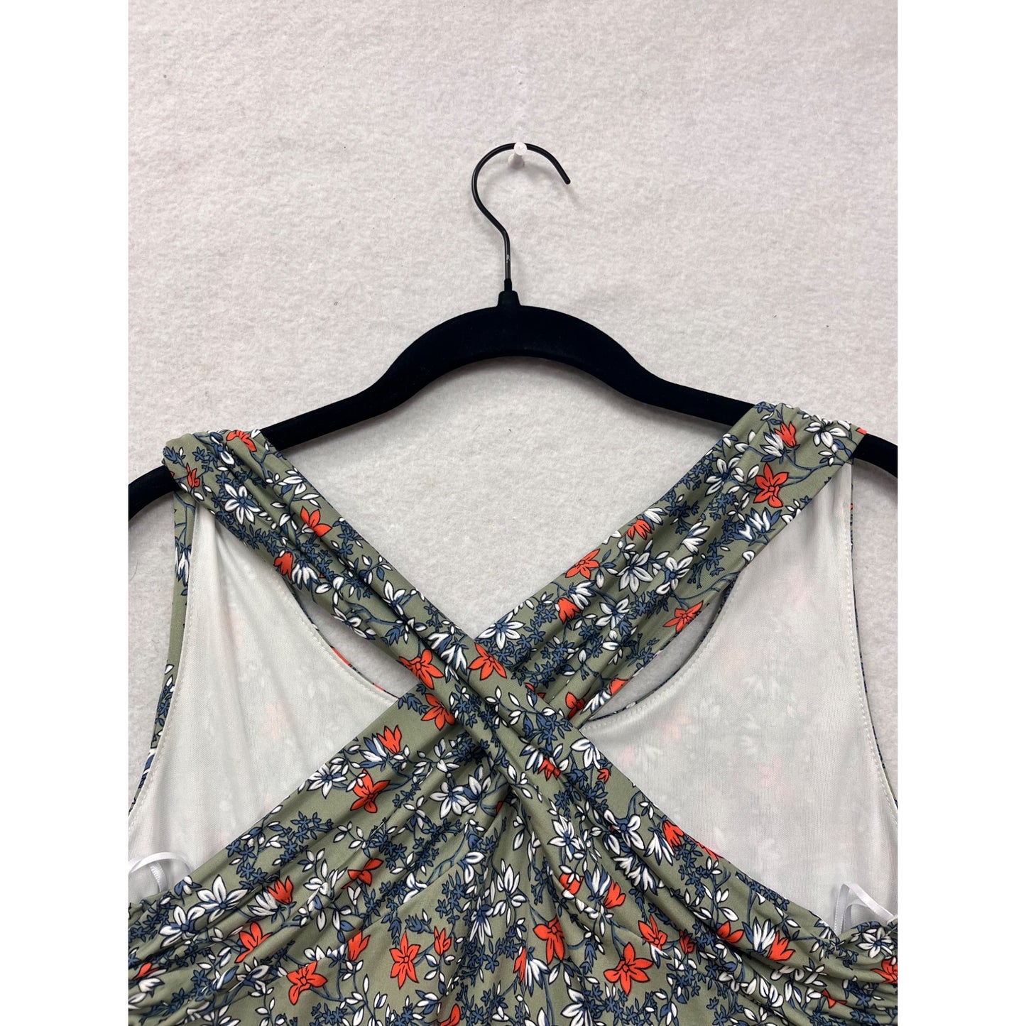 Kaileigh Womens Floral Print Sleeveless Cross Back Dress M #6770