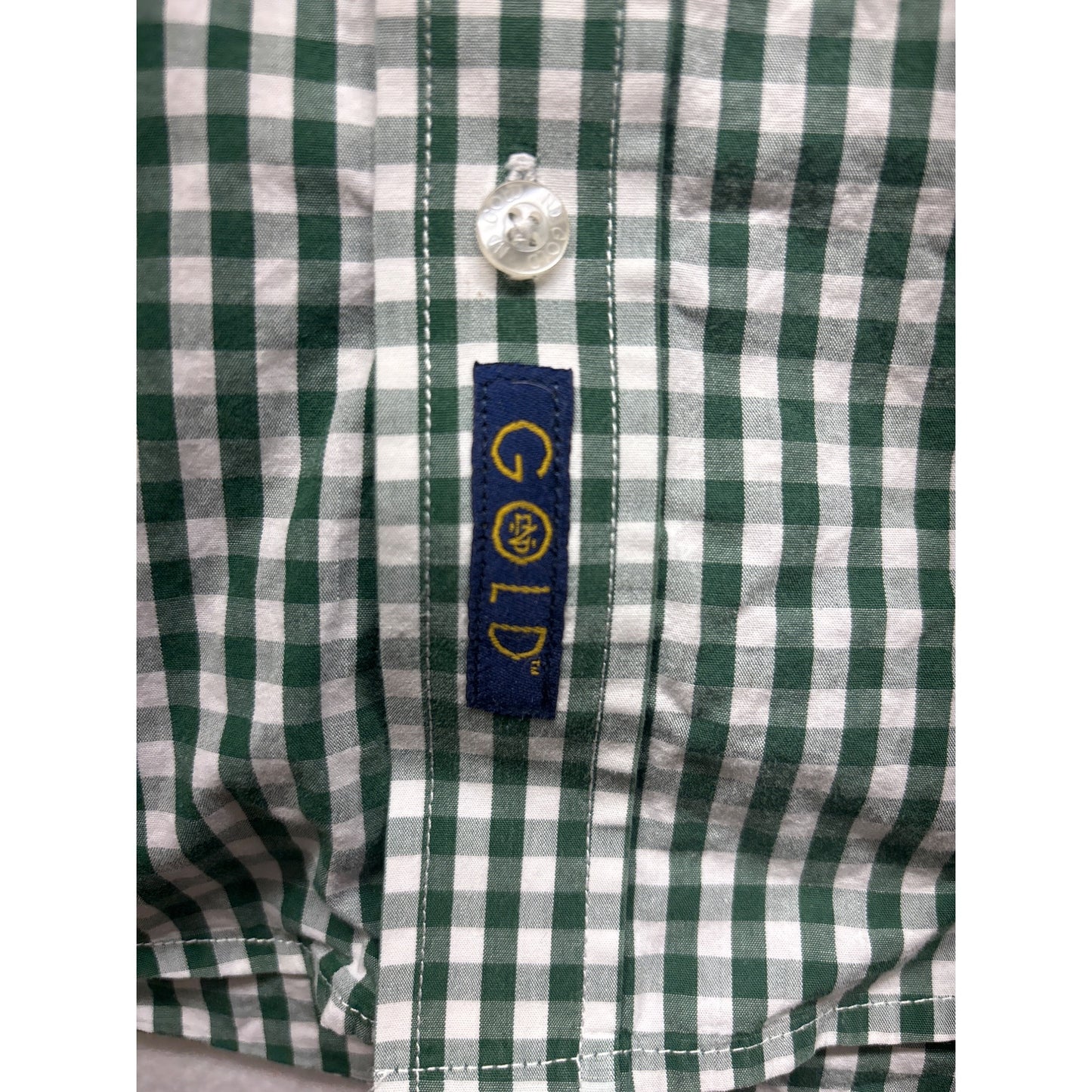 Notre Dame Collegiate Fit Long Sleeve Green & White Checkered Shirt #6383