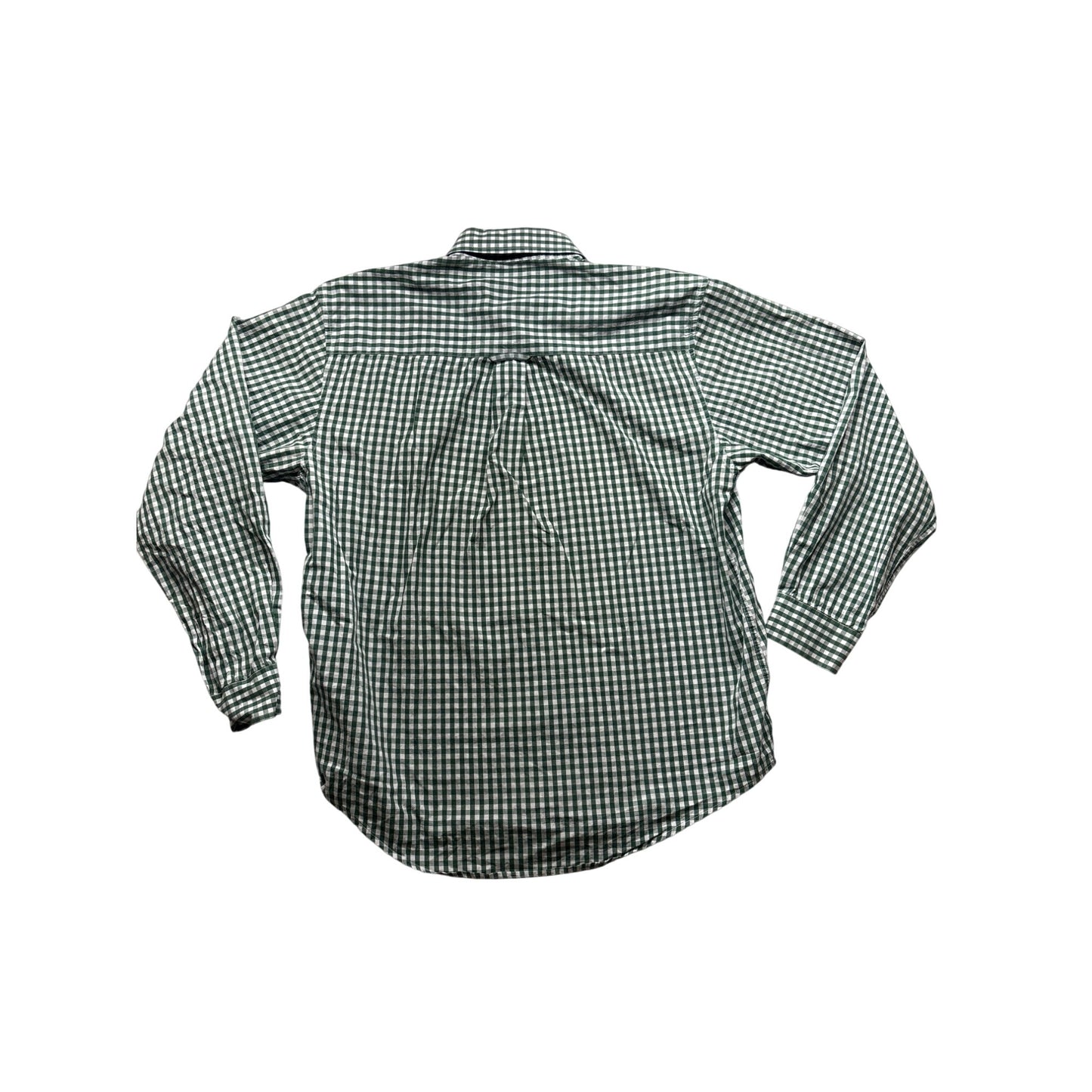 Notre Dame Collegiate Fit Long Sleeve Green & White Checkered Shirt #6383