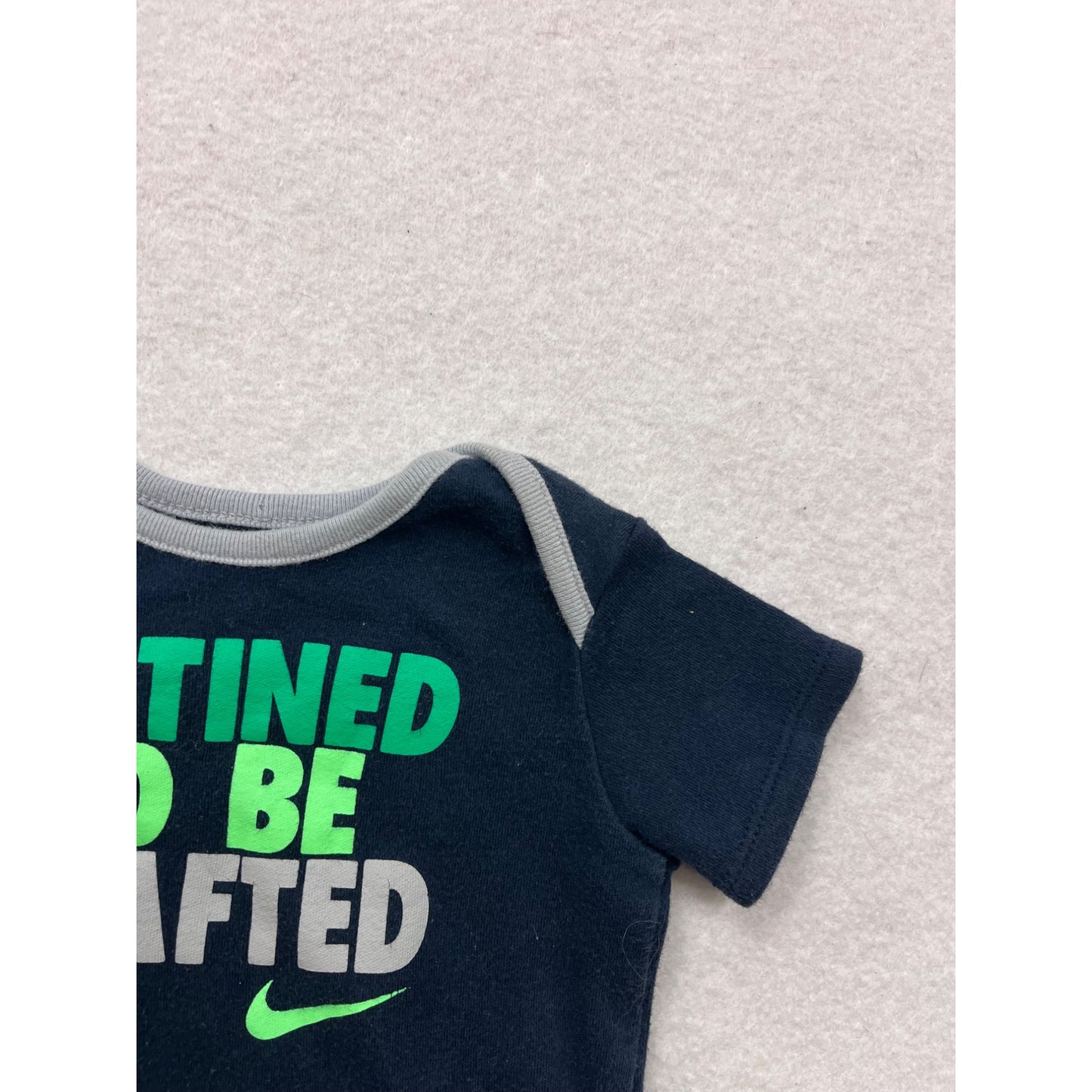 Baby Nike "Destined To Be Drafted" Navy Short Sleeve bodysuit 0-3M #6501