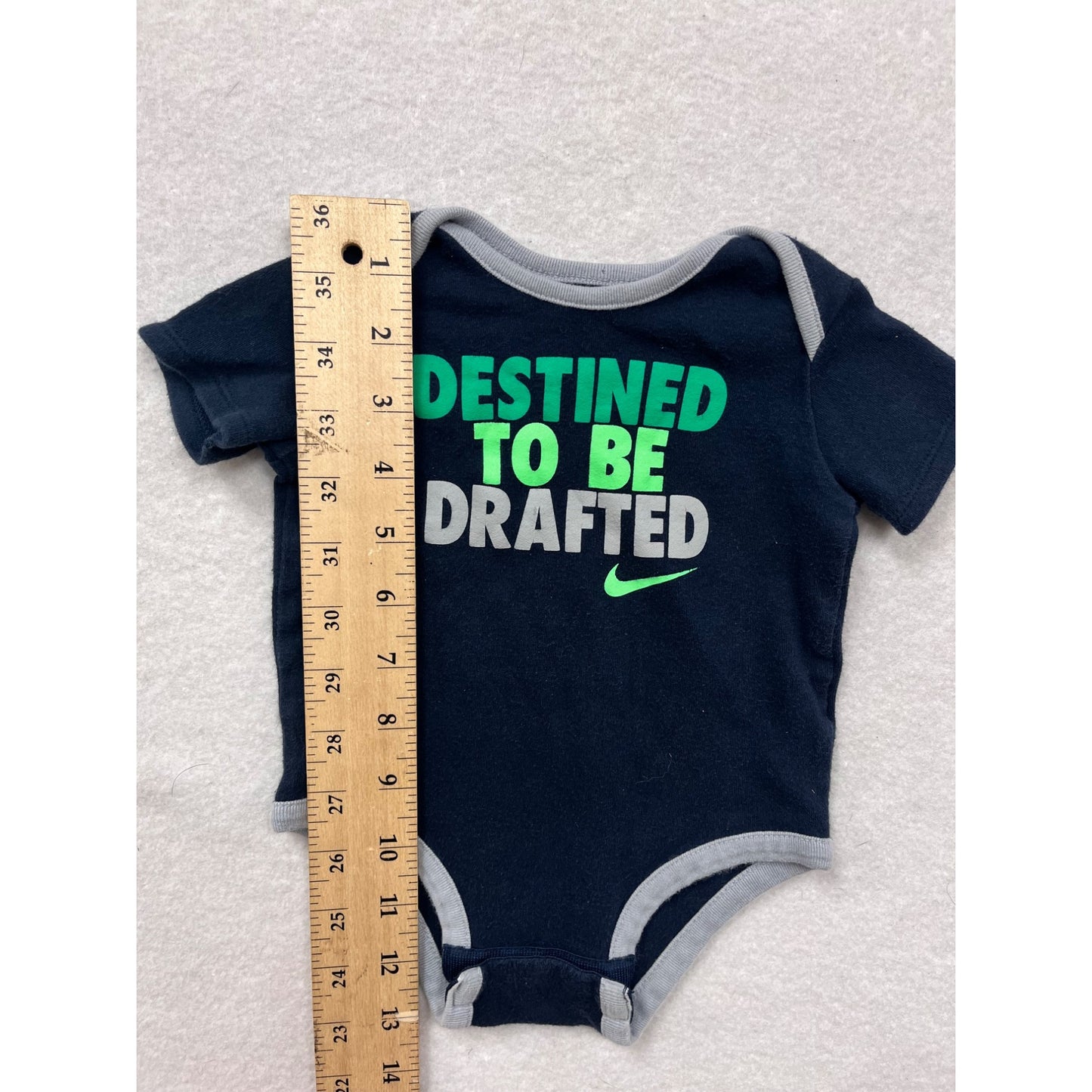 Baby Nike "Destined To Be Drafted" Navy Short Sleeve bodysuit 0-3M #6501