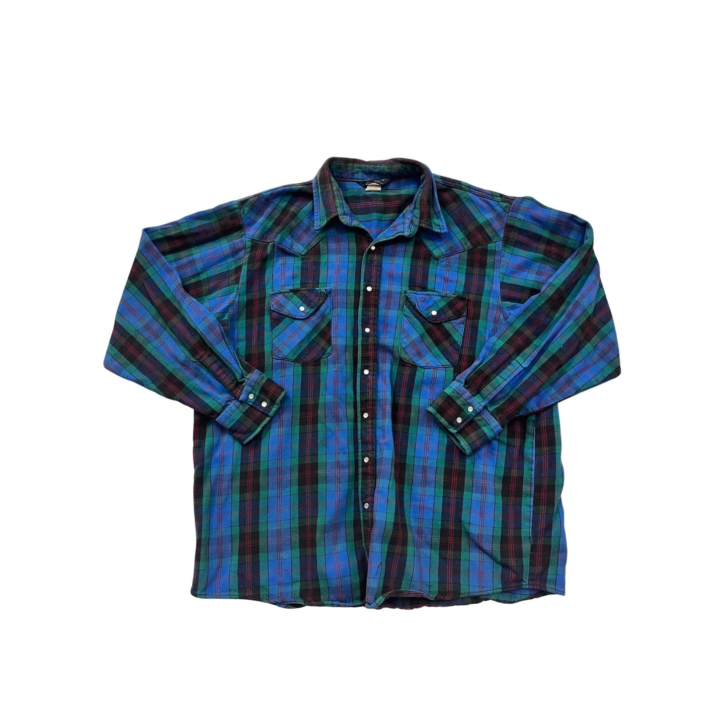 Vintage OshKosh BGosh Mens 2X Western Plaid Button-Up Shirt #8280