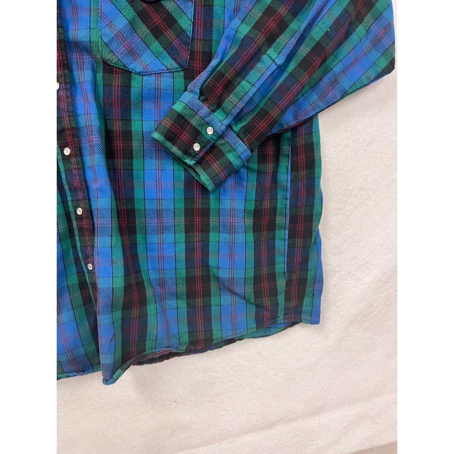 Vintage OshKosh BGosh Mens 2X Western Plaid Button-Up Shirt #8280