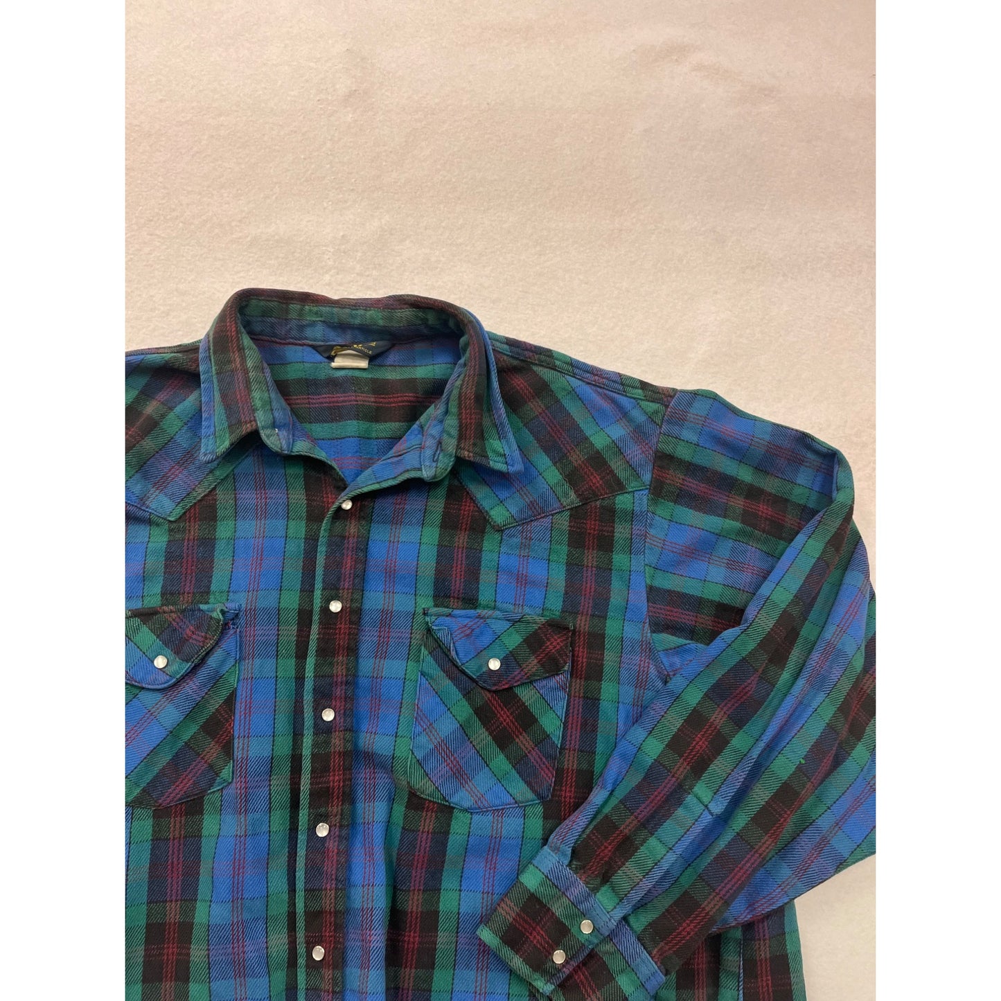 Vintage OshKosh BGosh Mens 2X Western Plaid Button-Up Shirt #8280