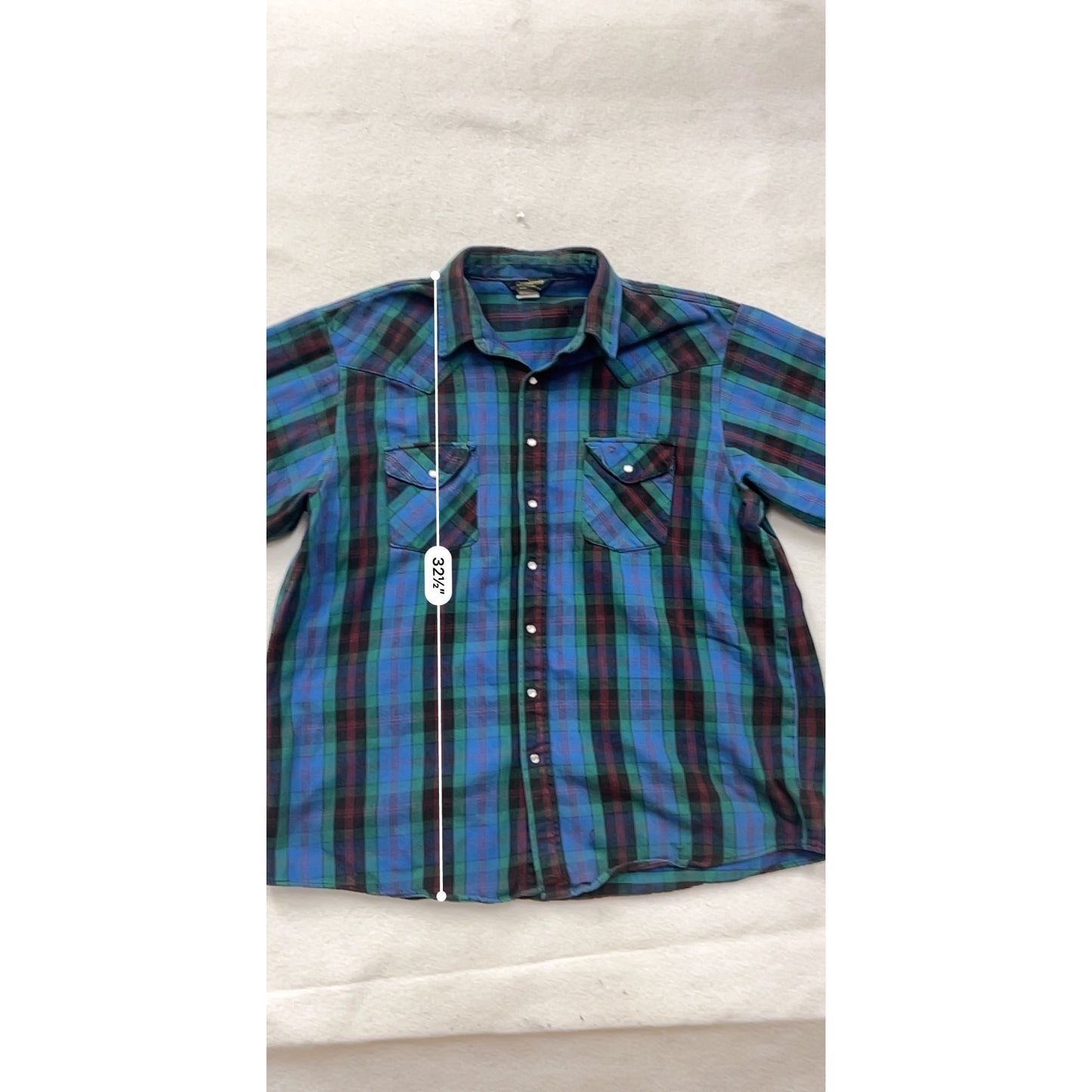 Vintage OshKosh BGosh Mens 2X Western Plaid Button-Up Shirt #8280