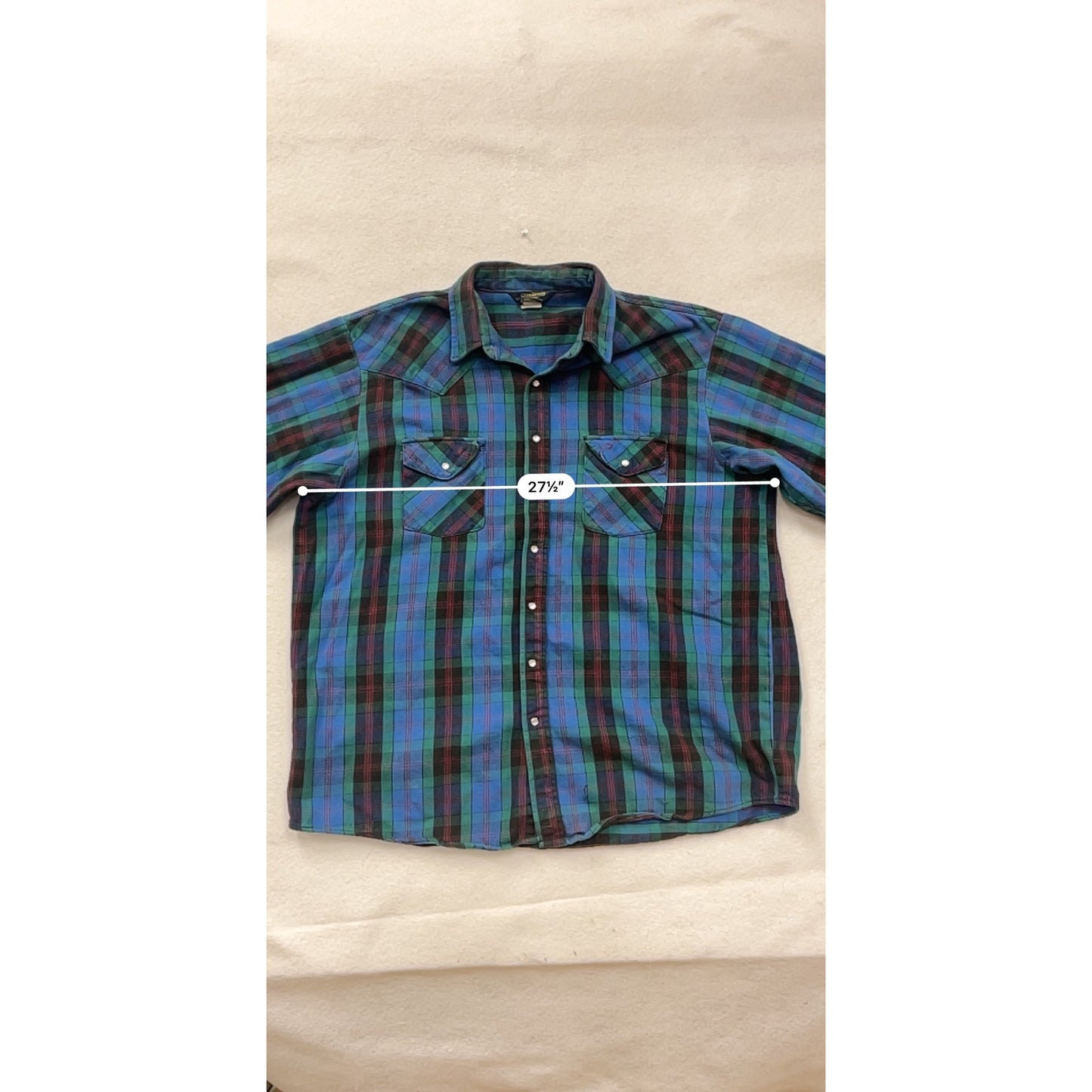 Vintage OshKosh BGosh Mens 2X Western Plaid Button-Up Shirt #8280
