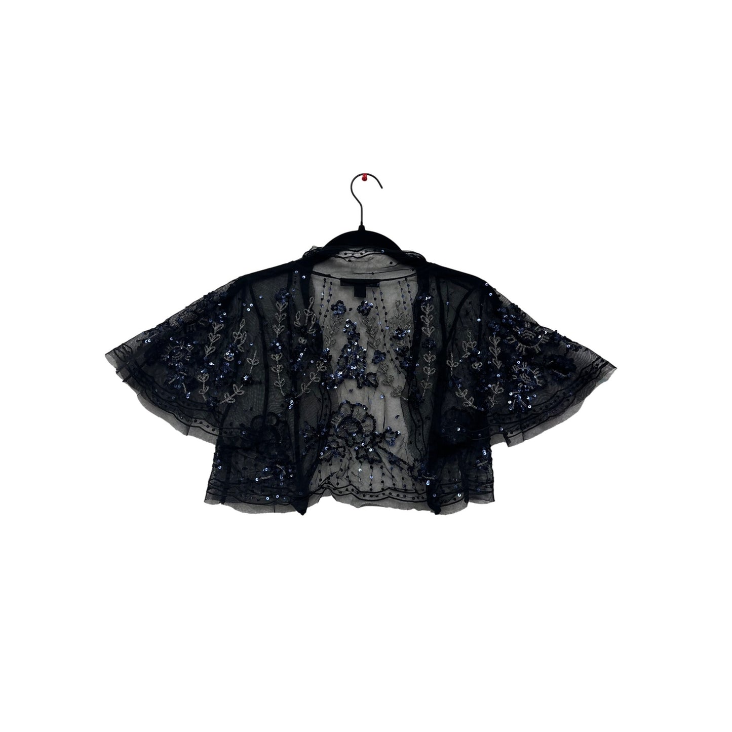 Women’s Black Mesh Sequin Embroidered Jacket #2923