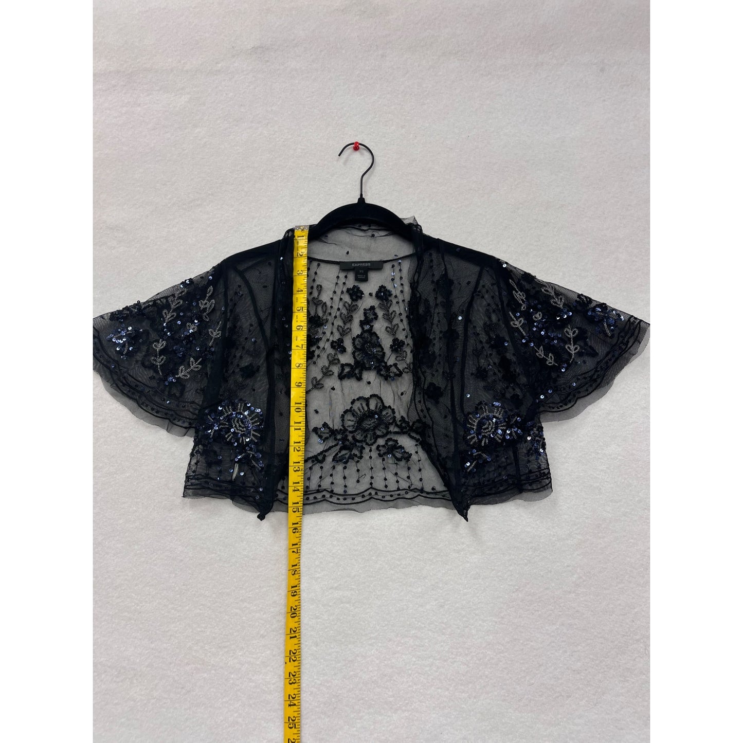 Women’s Black Mesh Sequin Embroidered Jacket #2923