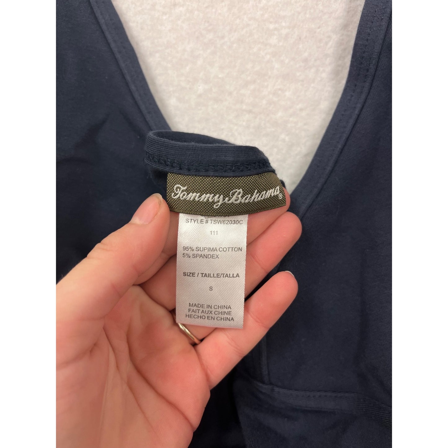 Tommy Bahama Halter Neck Navy Dress Women’s S Cotton & Spandex Knee Length #6905