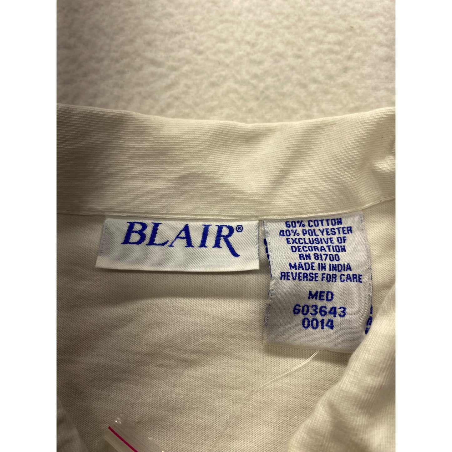 Blair Womens Ivory Polo Shirt With Pink Floral Embroidery #7363
