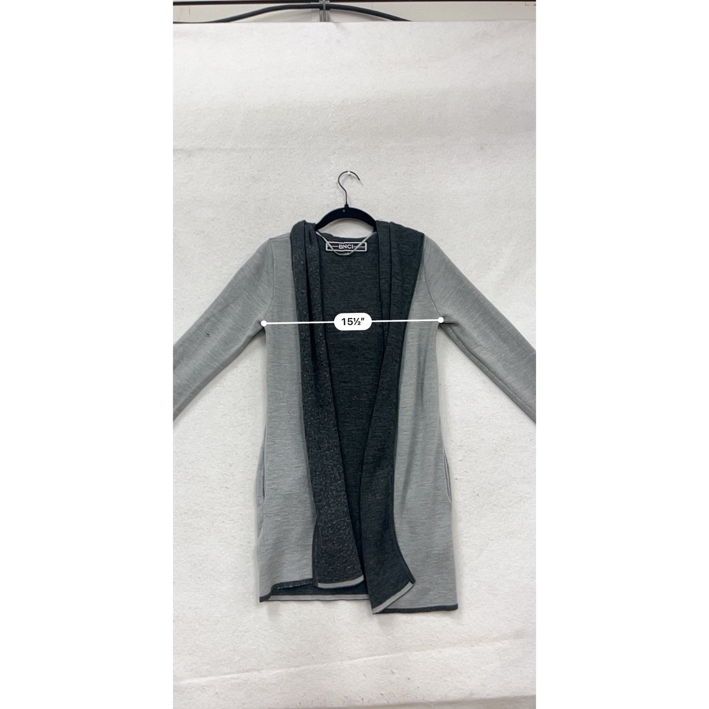 BNCI By Blanc Noir Hooded Open Front Cardigan Sweater S #207A