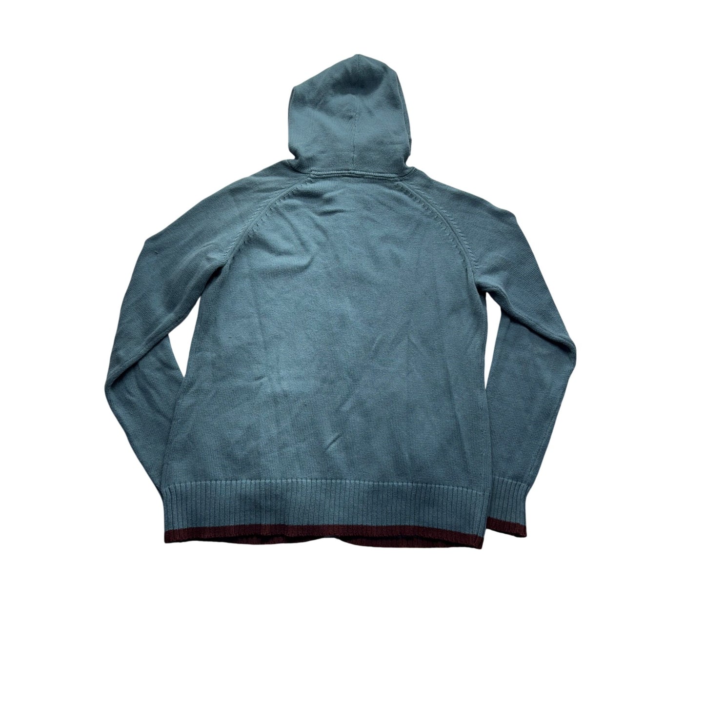 Columbia Cotton Knit Hooded Cardigan Blue Size L #7992