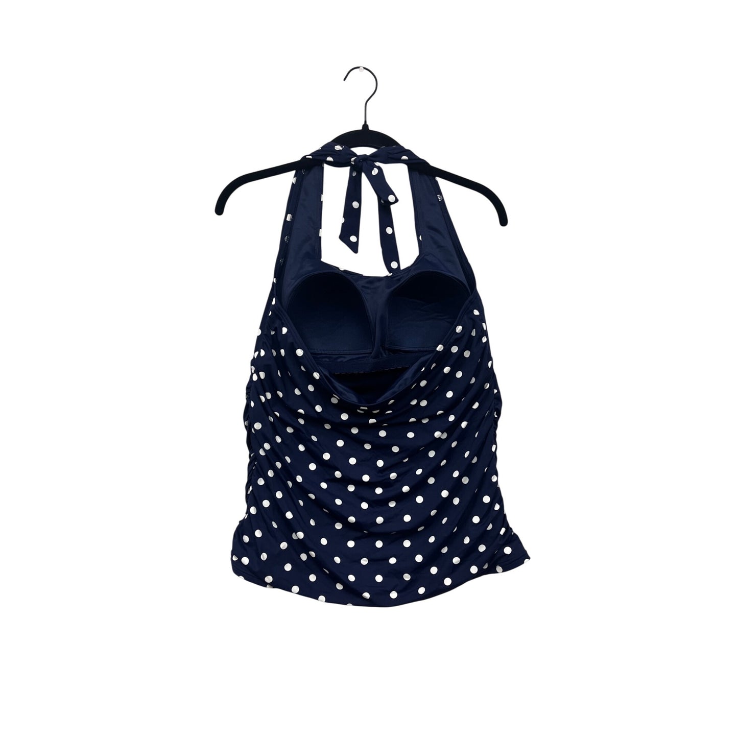 Lands End Womens Halter Polka Dot Tankini Swim Top Size 12 #8012
