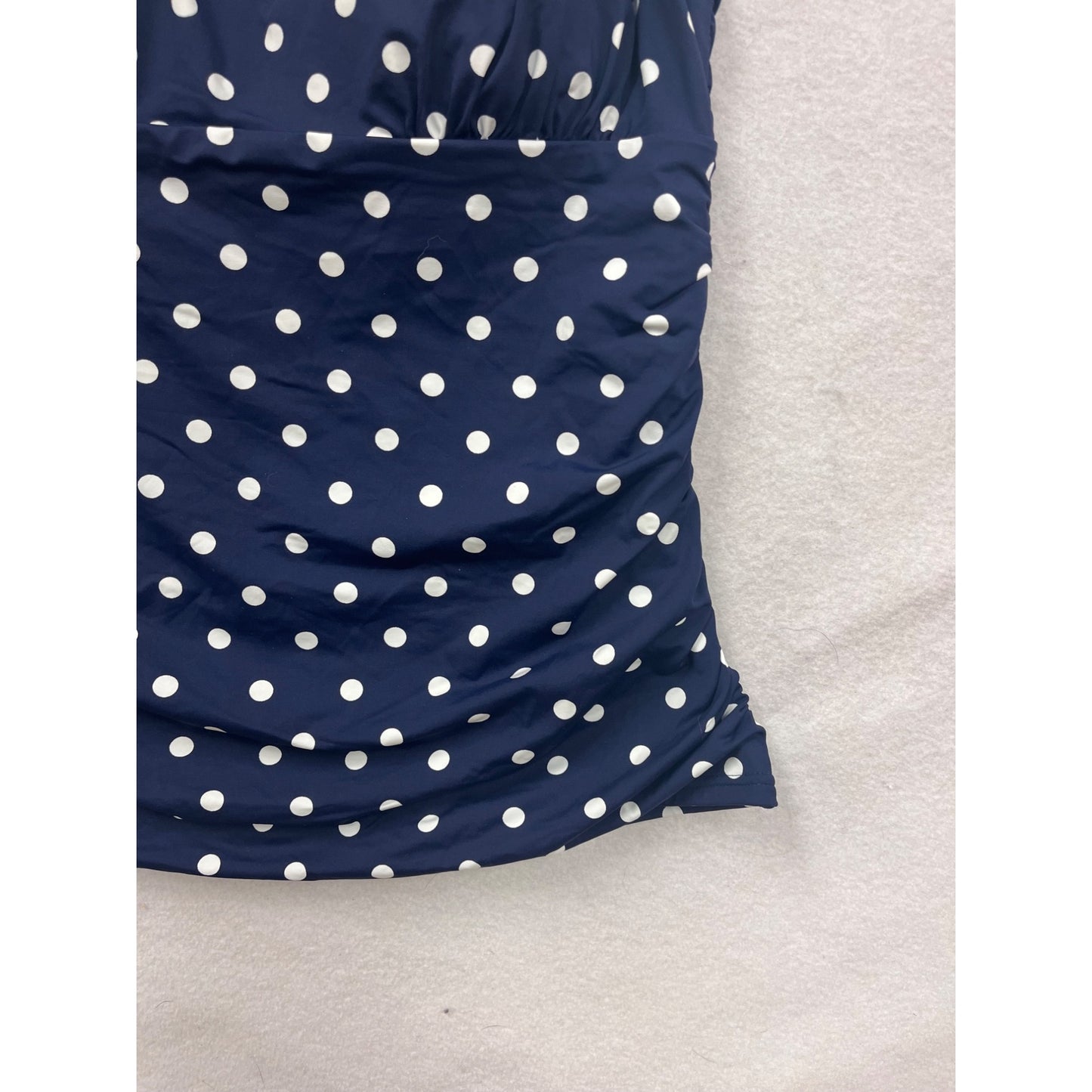 Lands End Womens Halter Polka Dot Tankini Swim Top Size 12 #8012