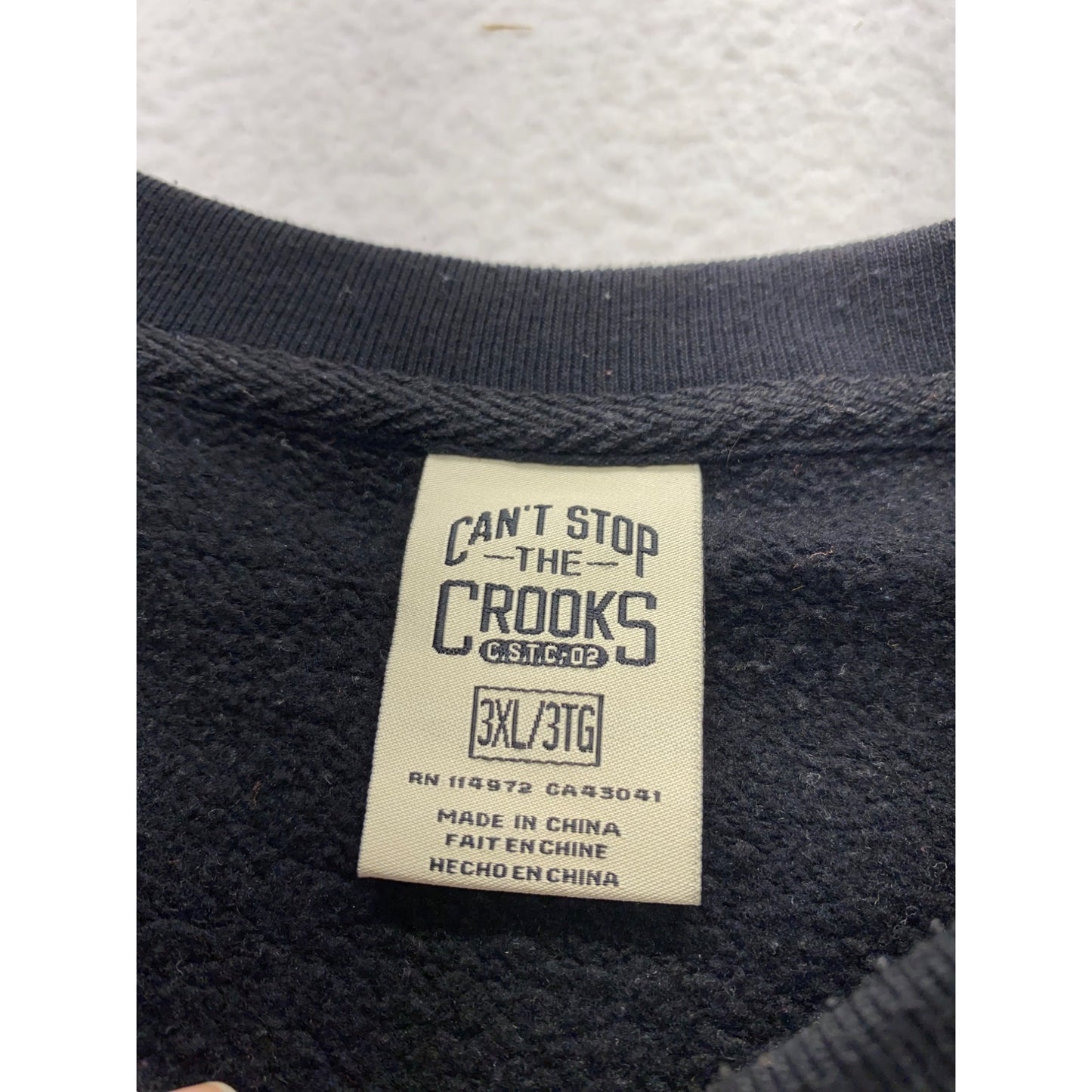 Cant Stop The Crooks Black Crewneck Sweatshirt 3XL #7213