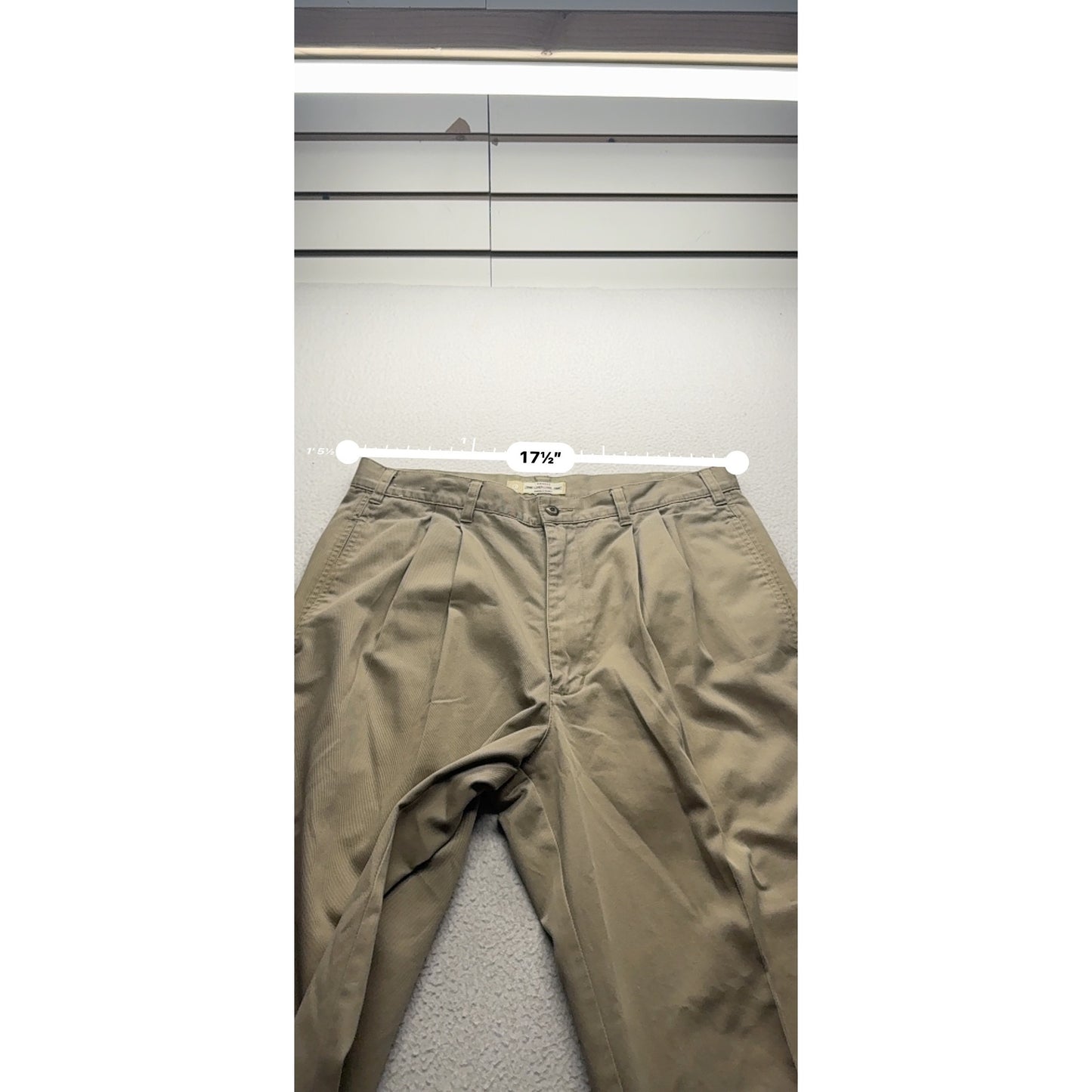 Cherokee Khakis 36x29 Tan Pleated Cotton Trousers #7909