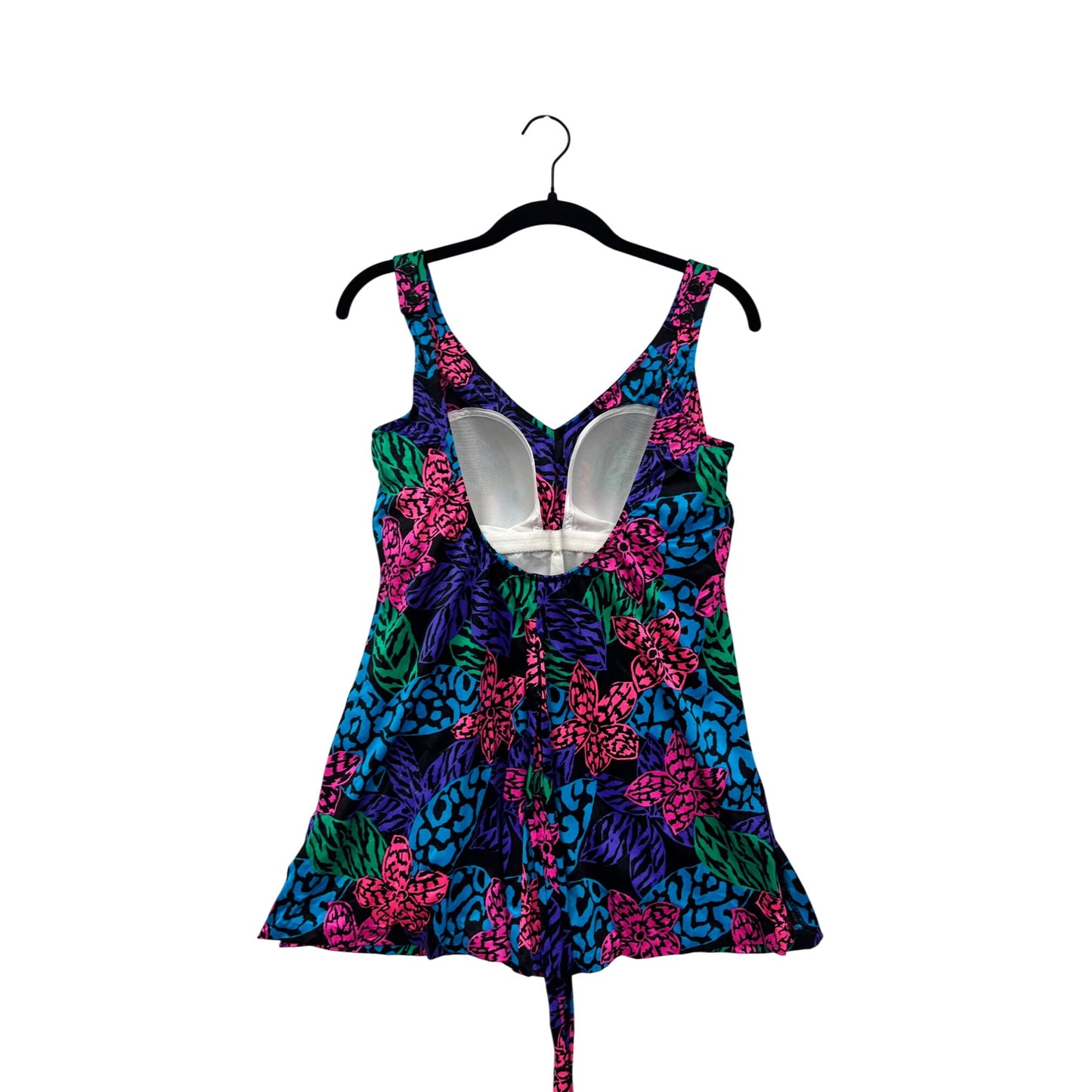 Vintage 80s Womens Floral Swimdres #8420