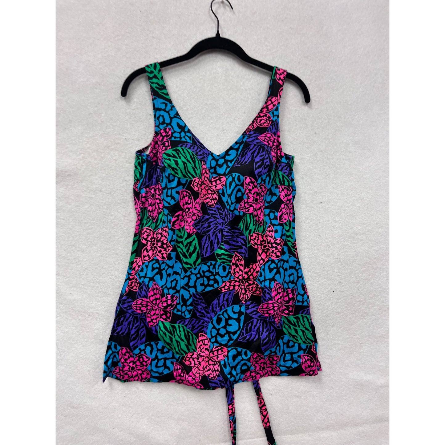 Vintage 80s Womens Floral Swimdres #8420
